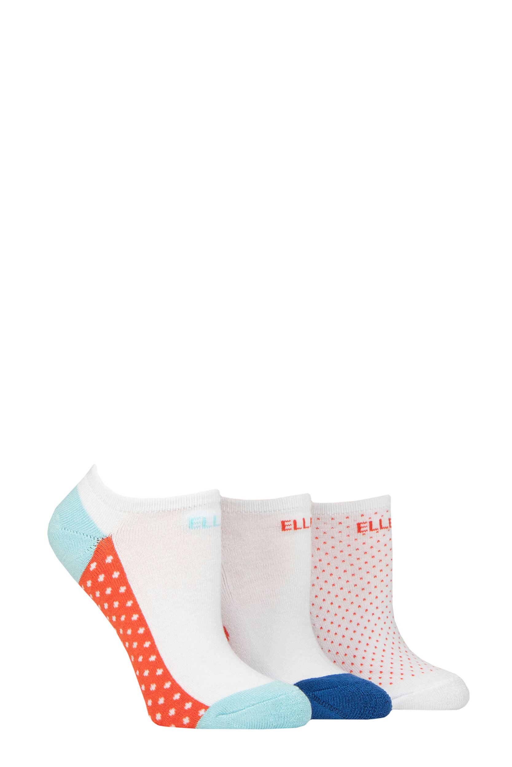 Women's 3 Pair Elle Bamboo Cushioned No Shows Mandarin 4-8