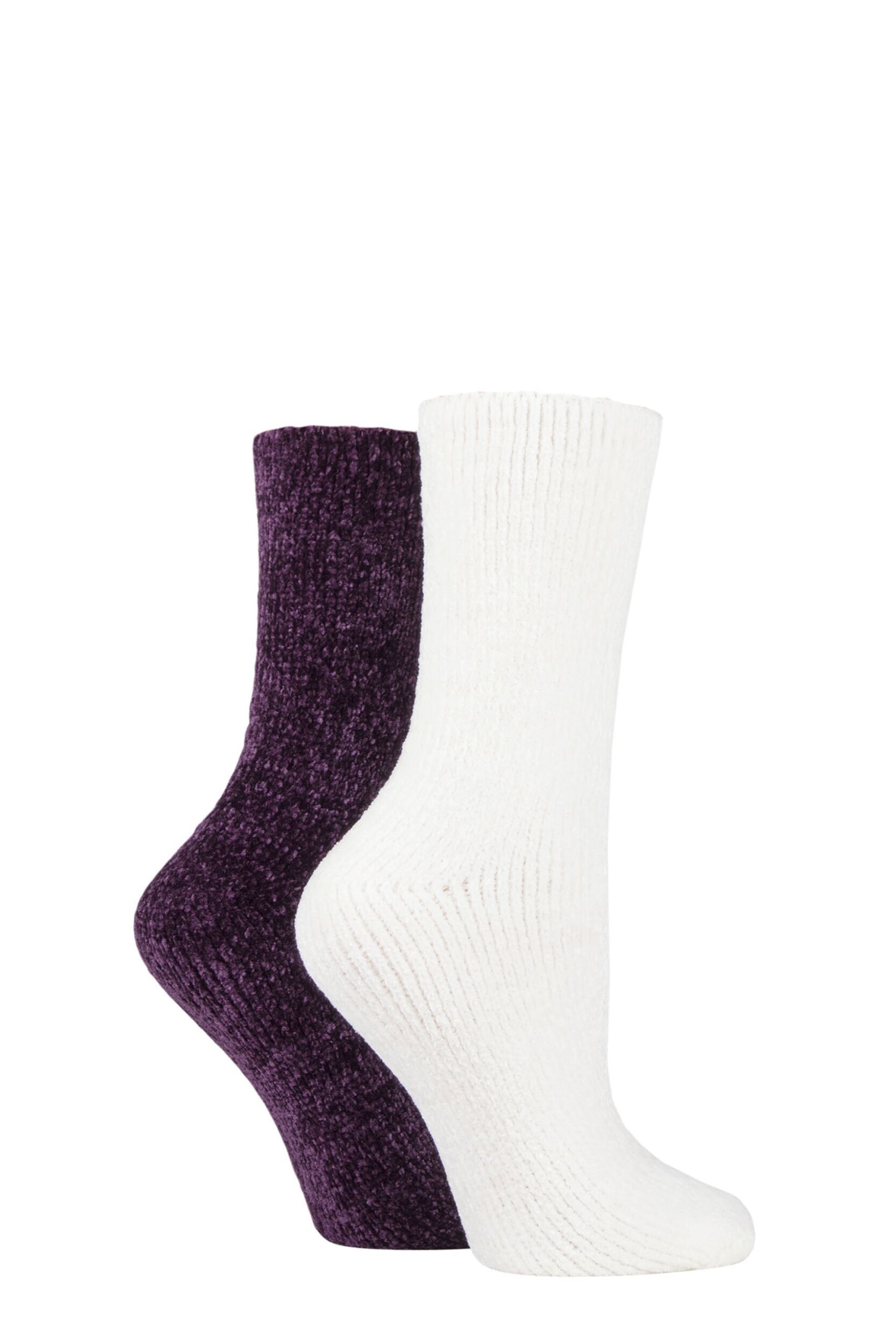 Women's 2 Pair Elle Chenille Boot Socks Winter Berry 4-8 Ladies