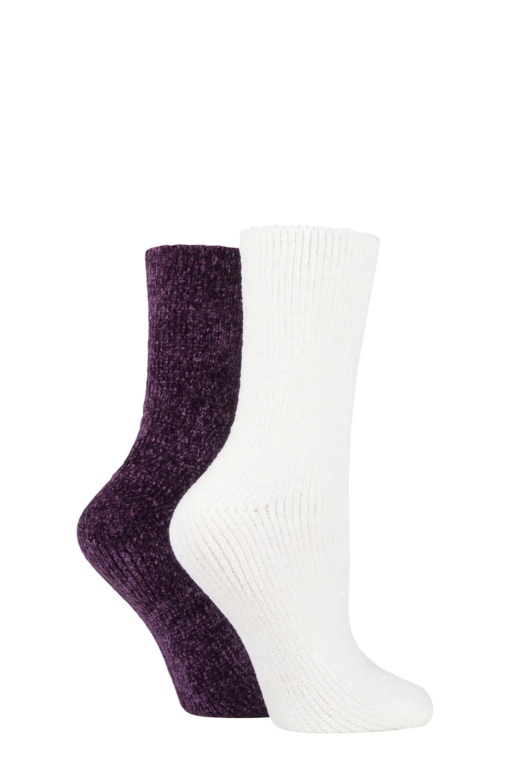 Women's 2 Pair Elle Chenille Boot Socks Winter Berry 4-8 Ladies