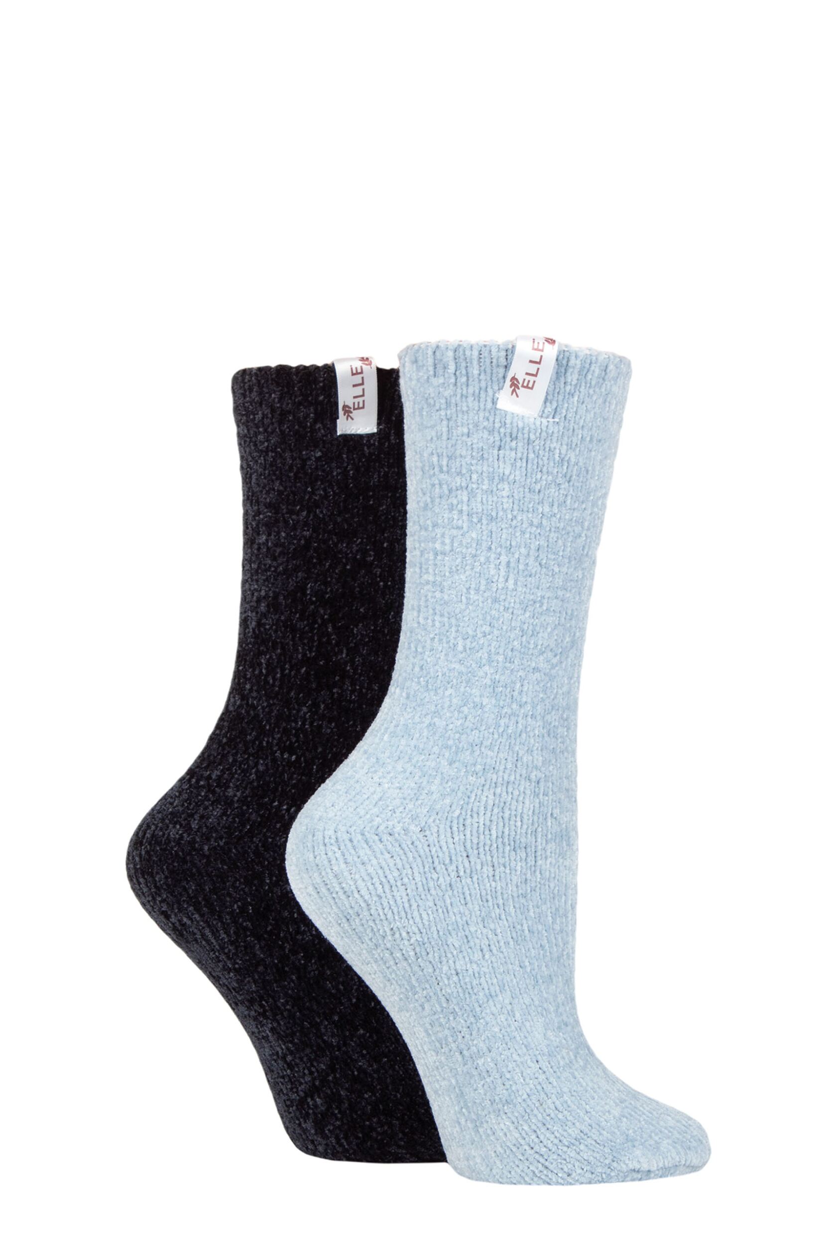 Women's 2 Pair Elle Chenille Boot Socks Kentucky Blue 4-8 Ladies