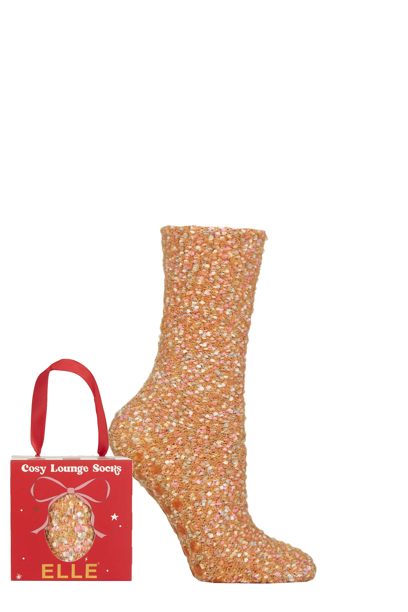 Women's 1 Pair Elle Popcorn Feather Cosy Gift Boxed Socks Pumpkin Spice 4