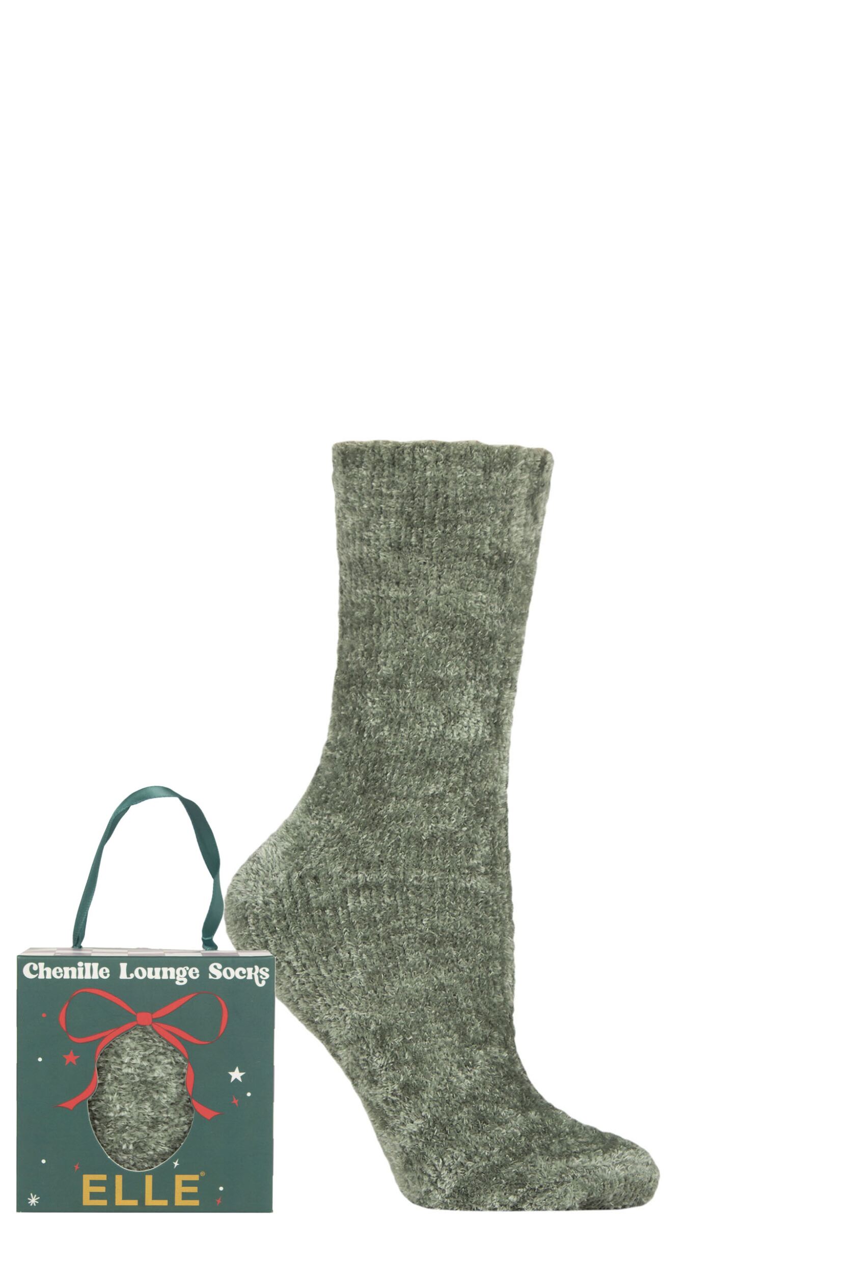 Women's 1 Pair Elle Chenille Gift Boxed Socks Light Pine 4-8