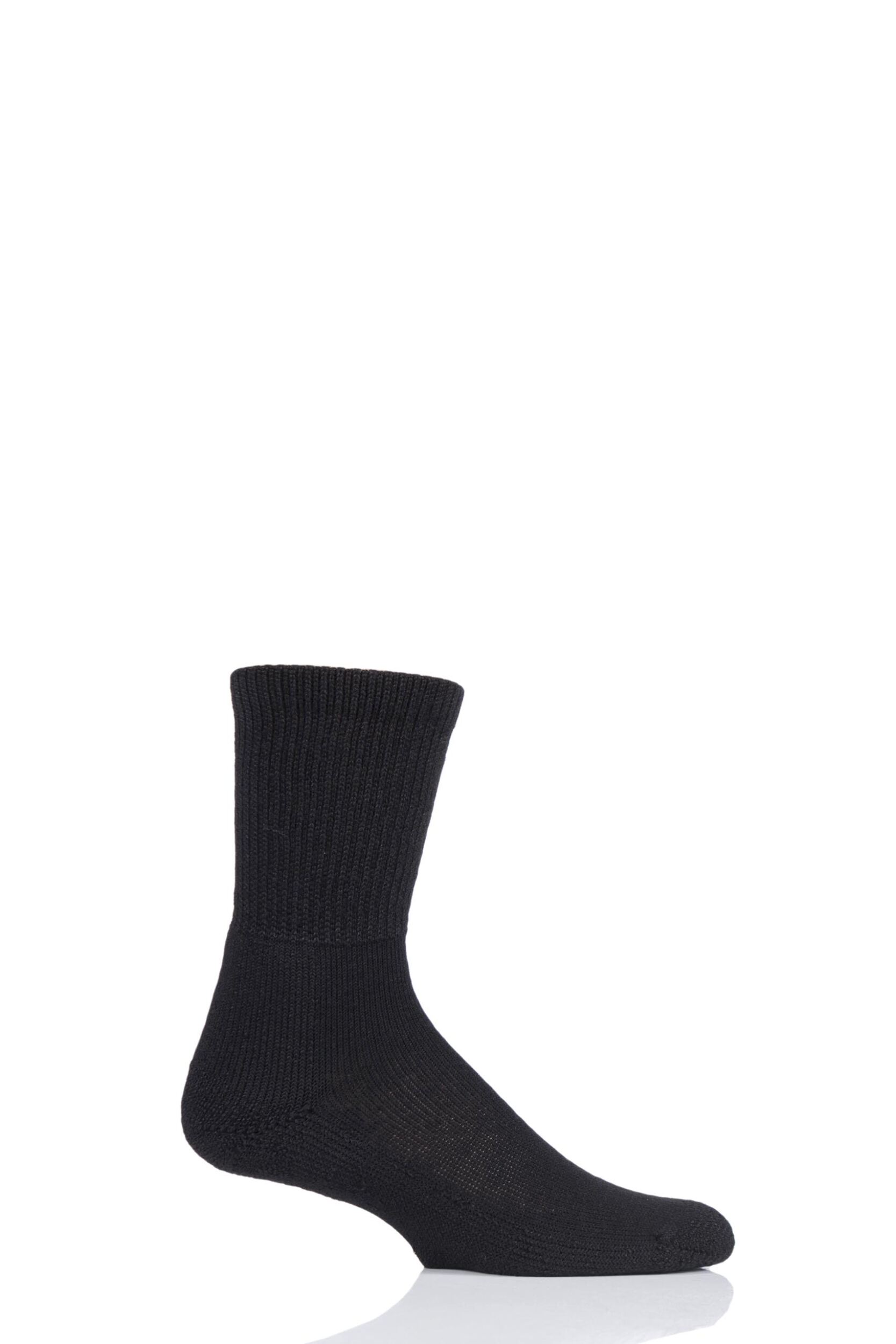 1 Pair Black Tennis Crew Socks with Thick Cushion Unisex 8.5-12 Unisex - Thorlos