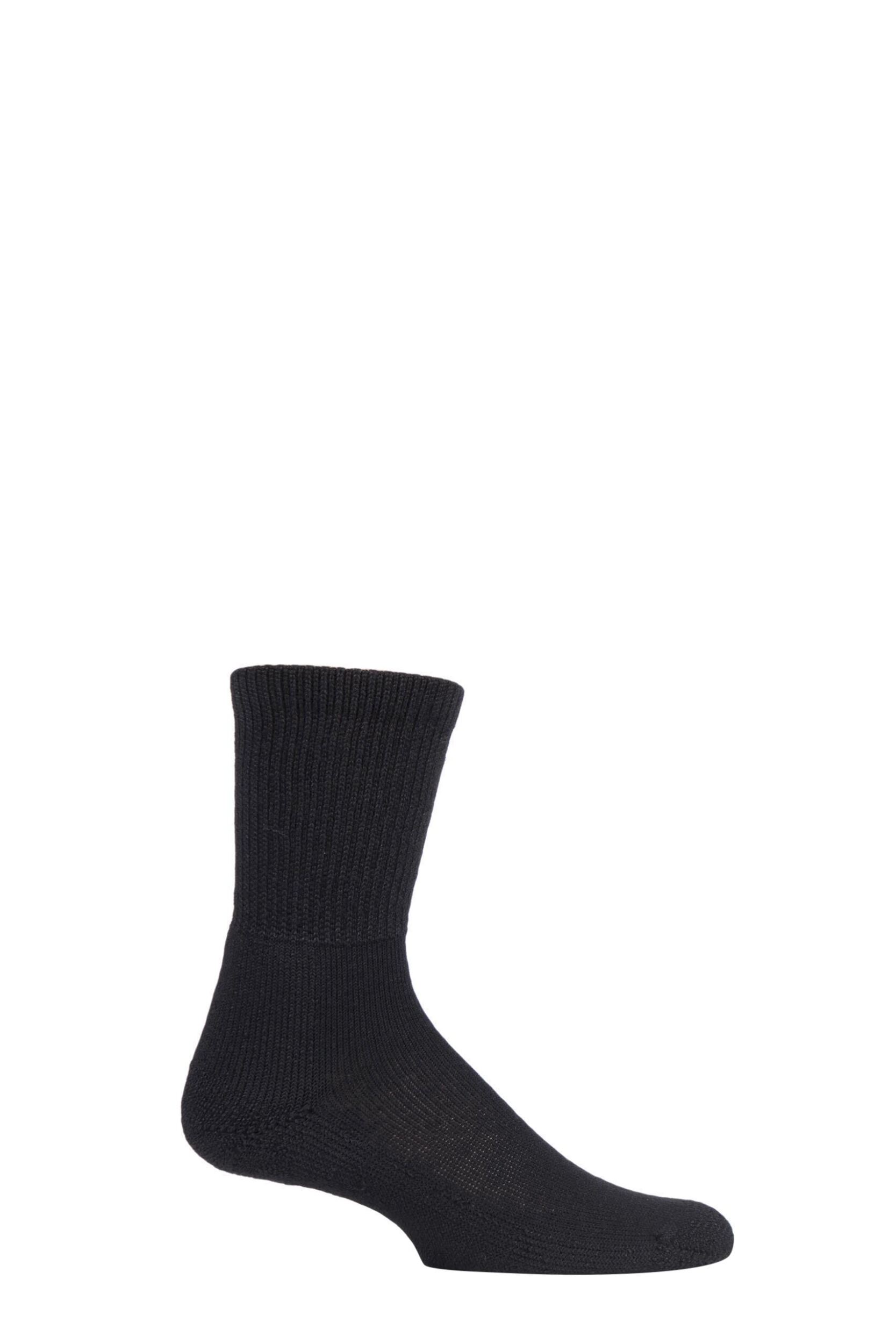 1 Pair Black Tennis Crew Socks with Thick Cushion Unisex 5-8 Unisex - Thorlos