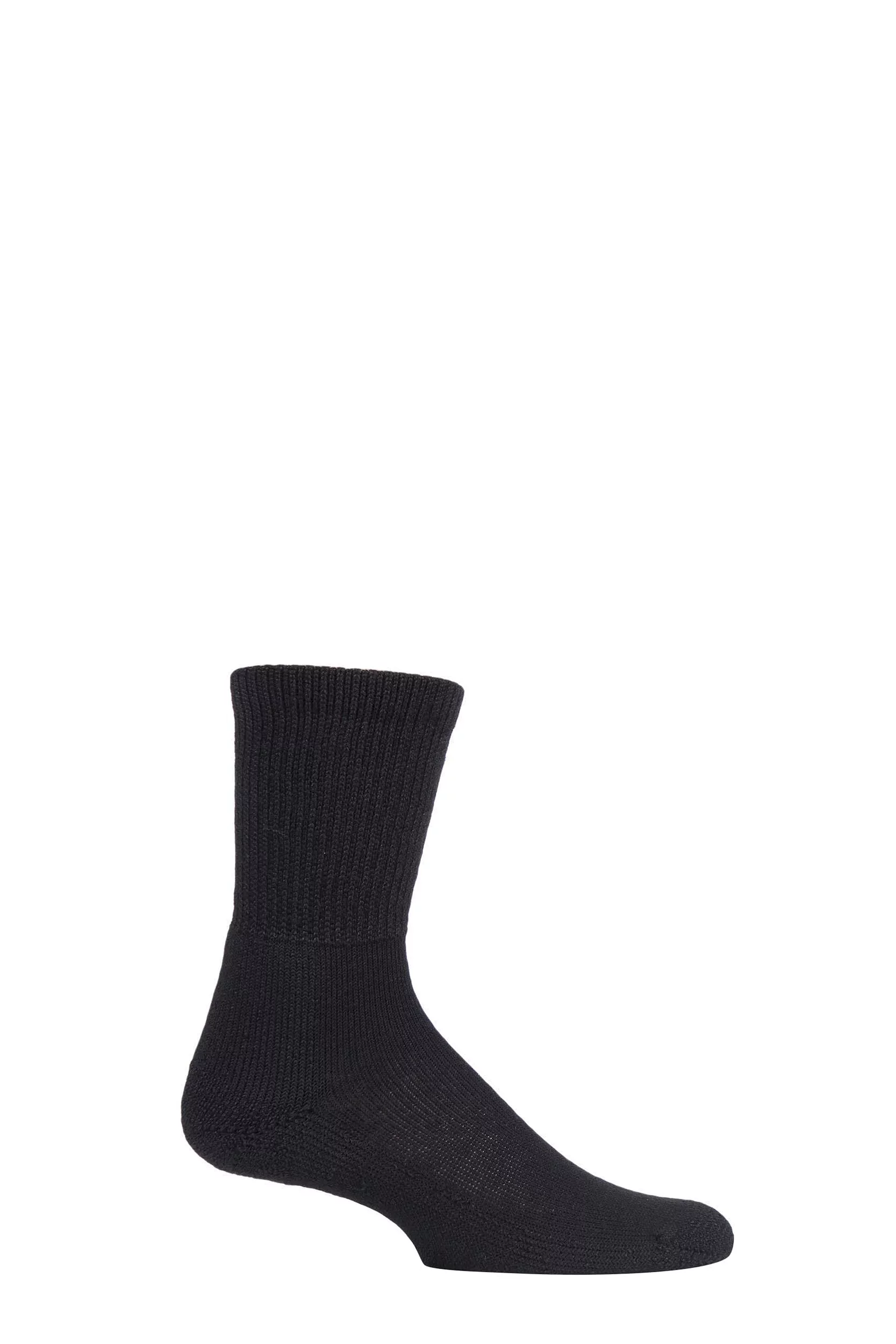 1 Pair Black Tennis Crew Socks with Thick Cushion Unisex 5-8 Unisex - Thorlos