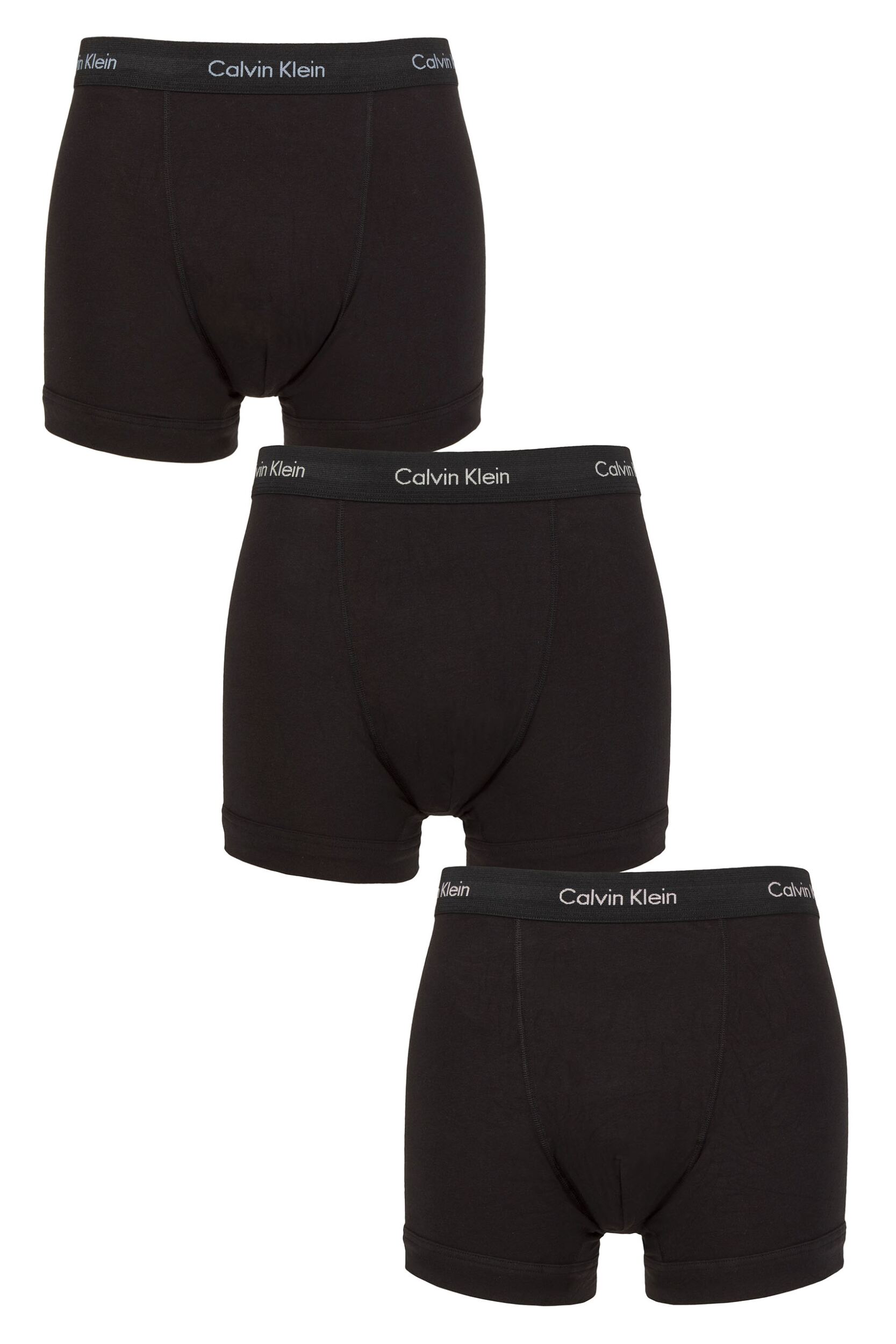 Mens 3 Pack Calvin Klein Cotton Stretch Trunks Faded Denim  / Tint / Buff L