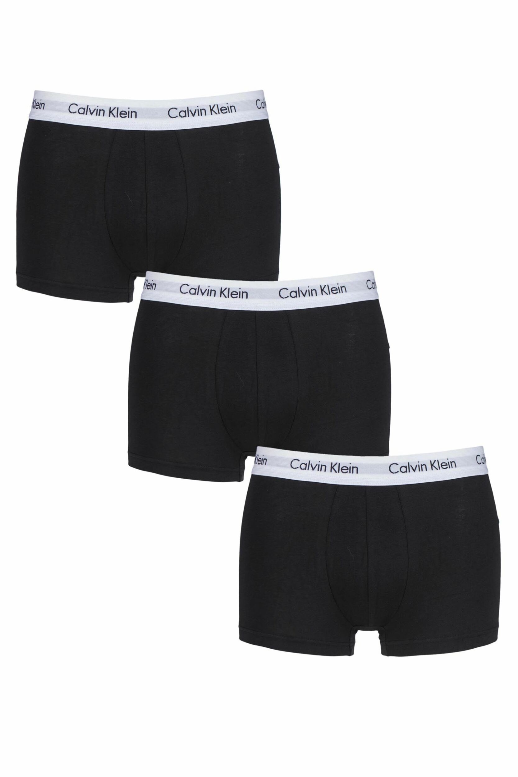 3 Pack Black Low Rise Trunks Men's Extra Small - Calvin Klein