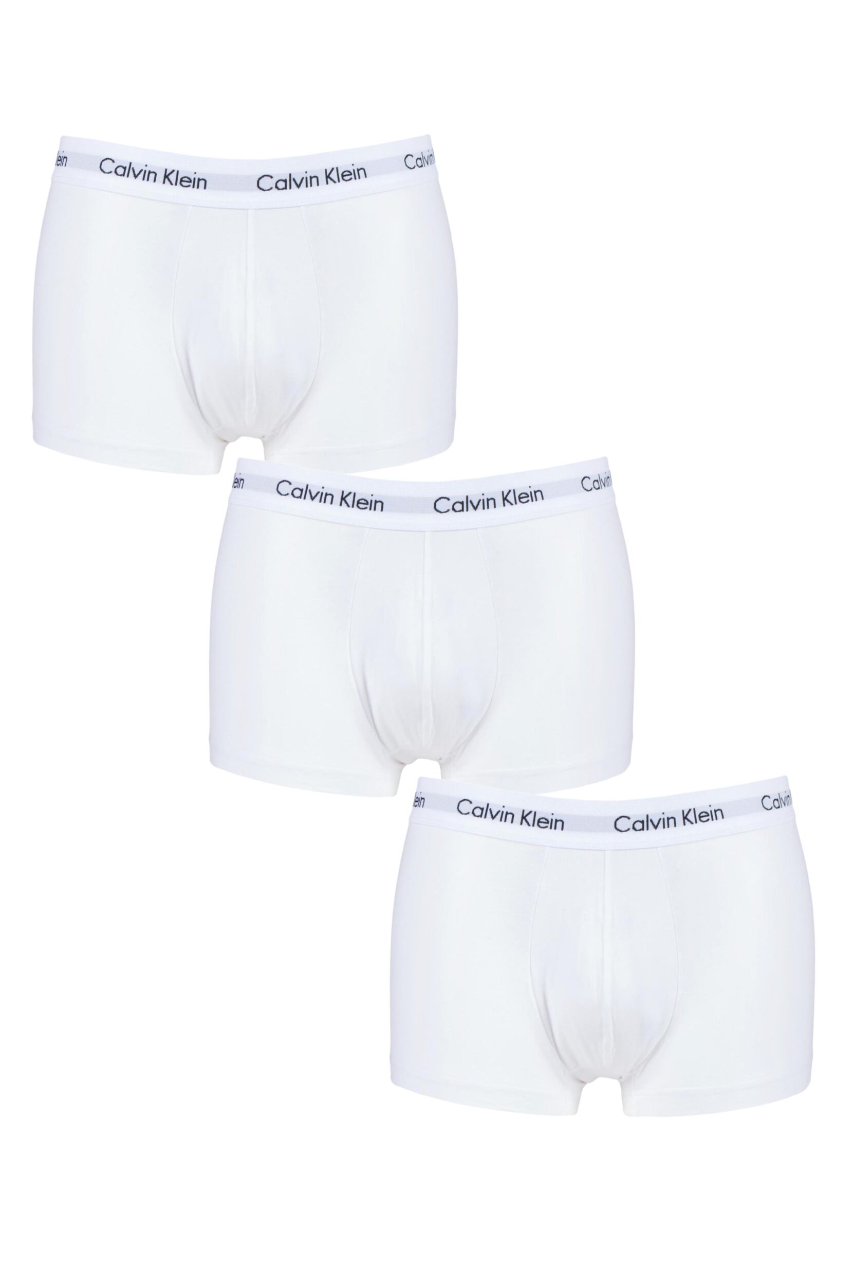 3 Pack White Low Rise Trunks Men's Small - Calvin Klein
