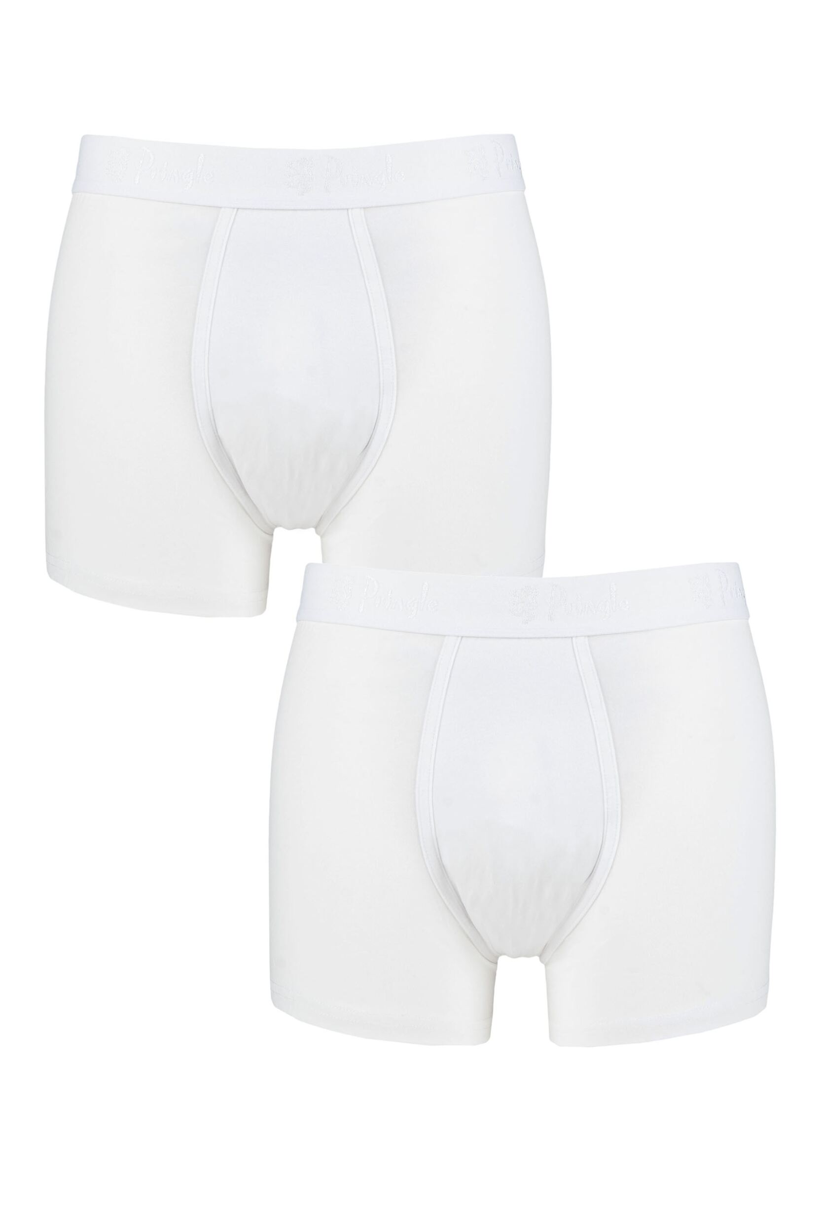 2 Pack White Plain Hipster Trunks Men’s Medium – Pringle