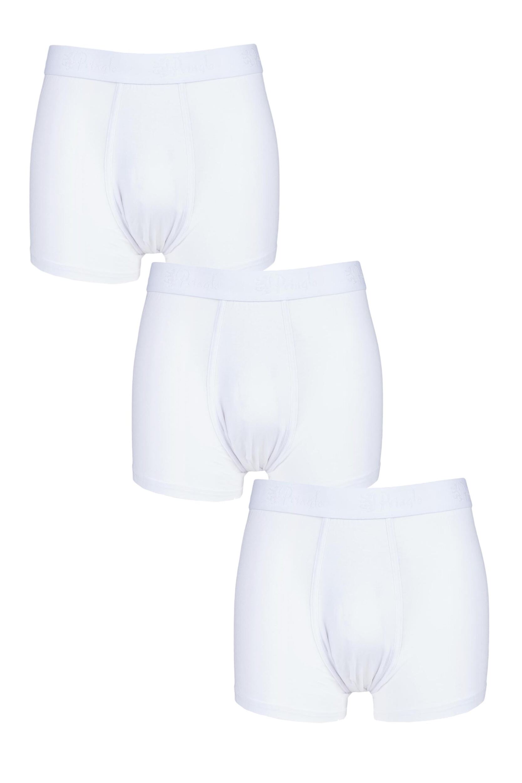 3 Pack White 95% Modal Hipster Trunks Men's Large - Pringle