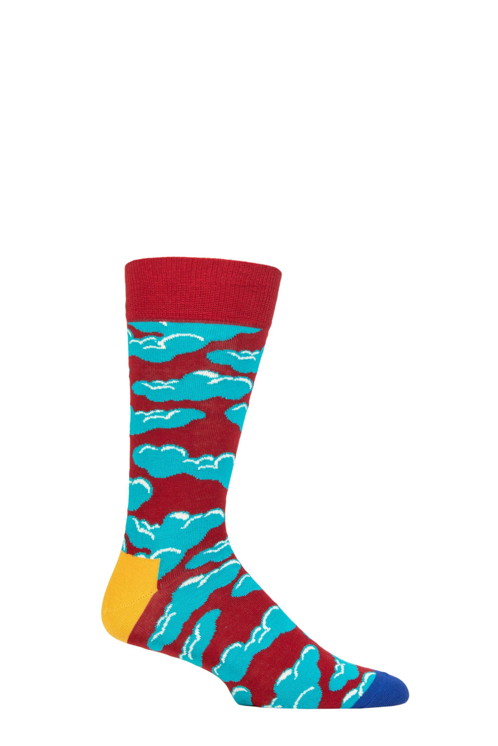 Mens and Women's 1 Pair Happy Socks Under the Clouds Socks Multi 4-7 Unisex