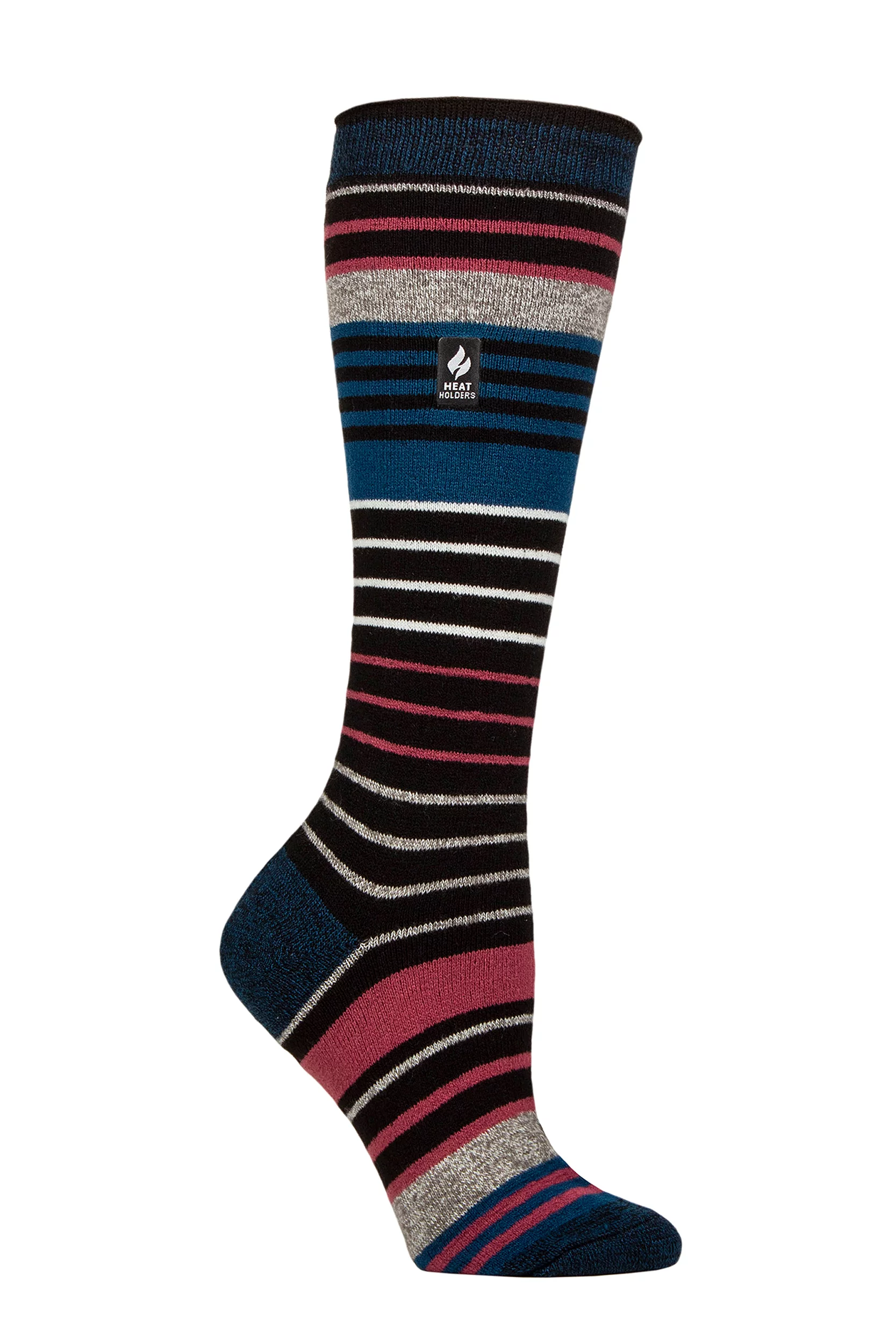 Women's 1 Pair SOCKSHOP Heat Holders 1.0 TOG Apres Ski Ultra Lite Ski Socks Jura Black / Teal 4