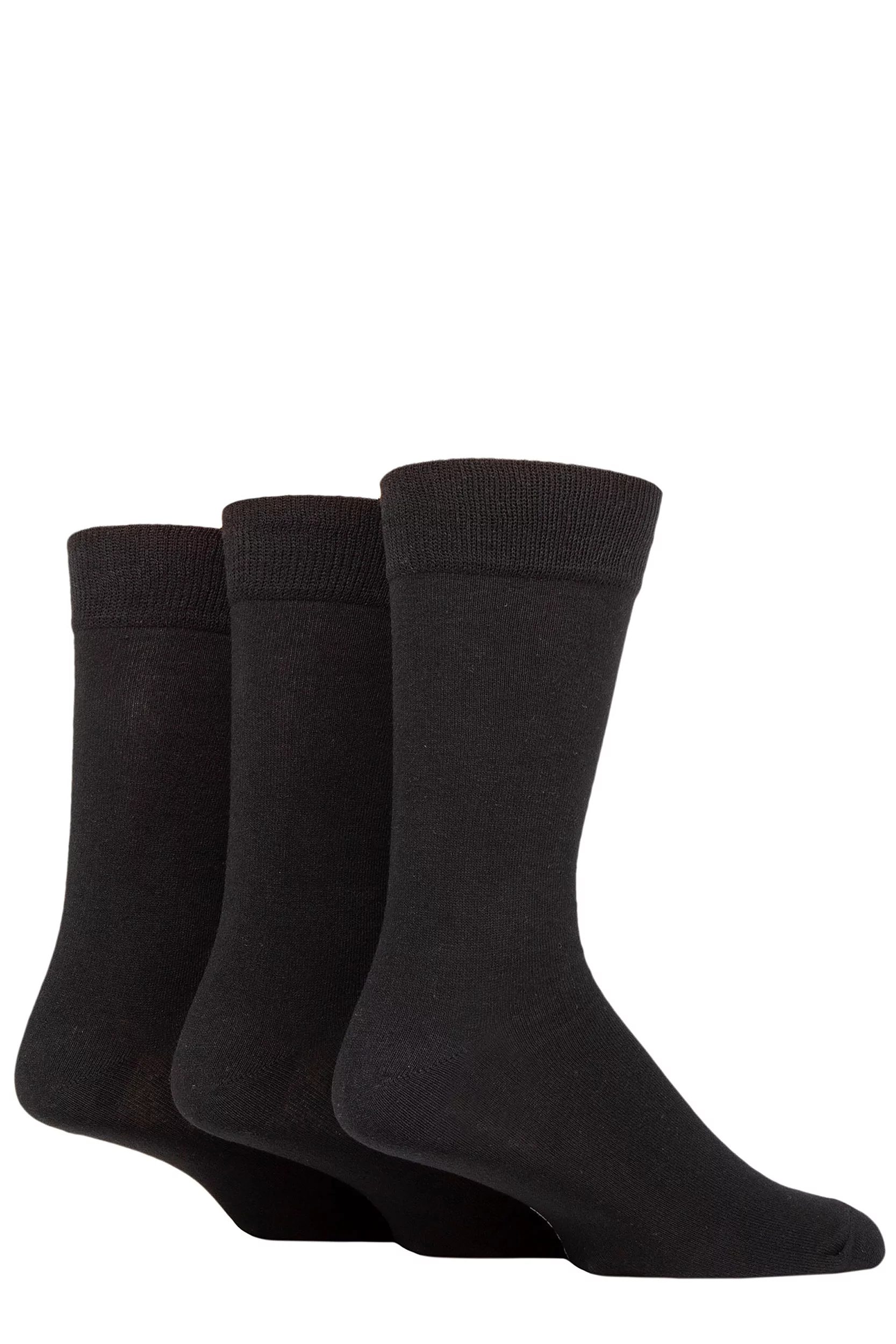 Mens 3 Pair SOCKSHOP TORE 100% Recycled Plain Cotton Socks Black 7-11 Mens