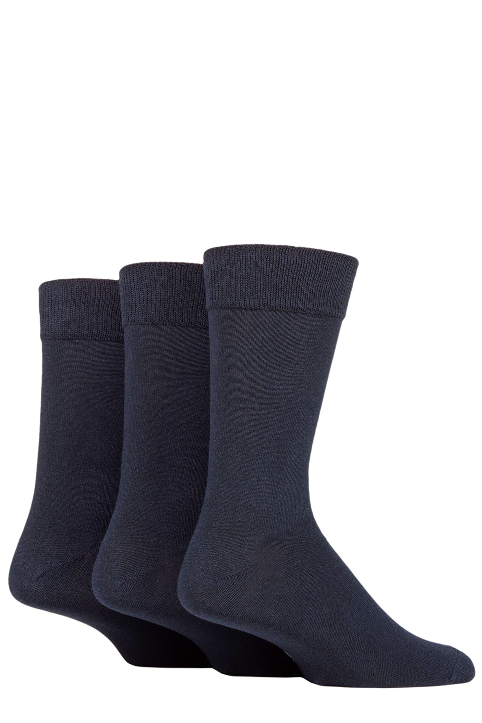 Mens 3 Pair SOCKSHOP TORE 100% Recycled Plain Cotton Socks Navy 7-11 Mens