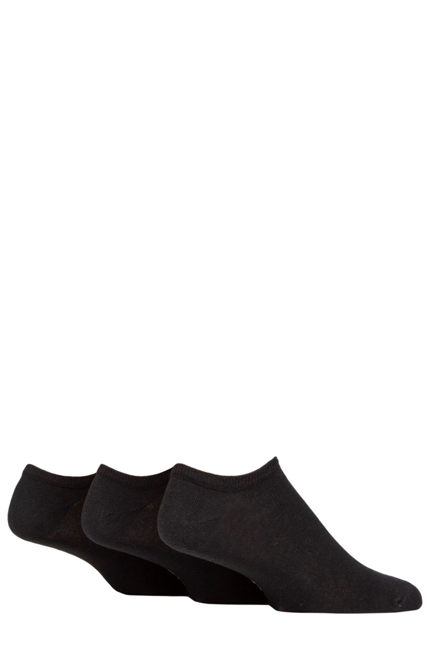 Mens 3 Pair SOCKSHOP TORE 100% Recycled Plain Cotton Trainer Socks Black 7-11 Mens