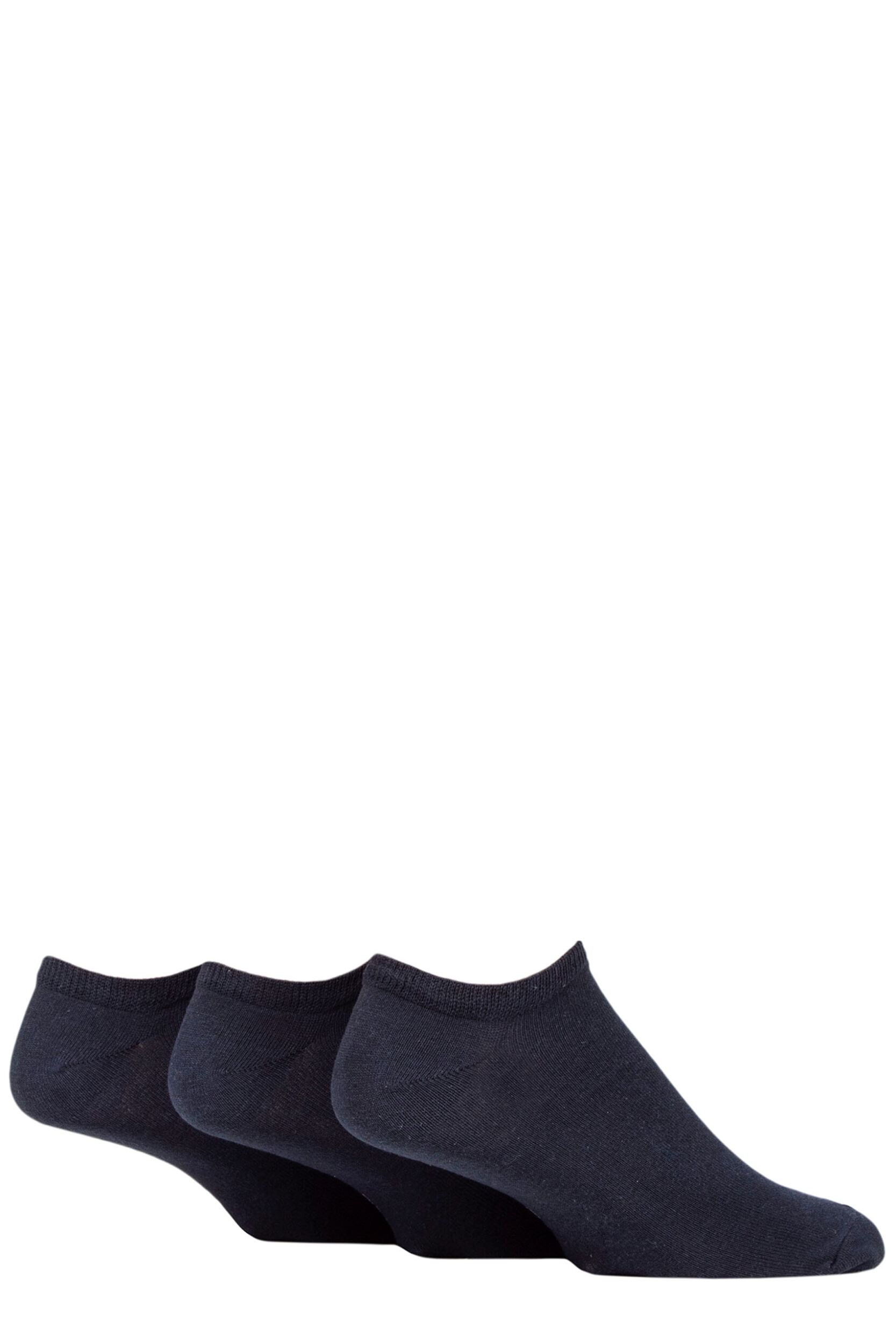 Mens 3 Pair SOCKSHOP TORE 100% Recycled Plain Cotton Trainer Socks Navy 7-11 Mens