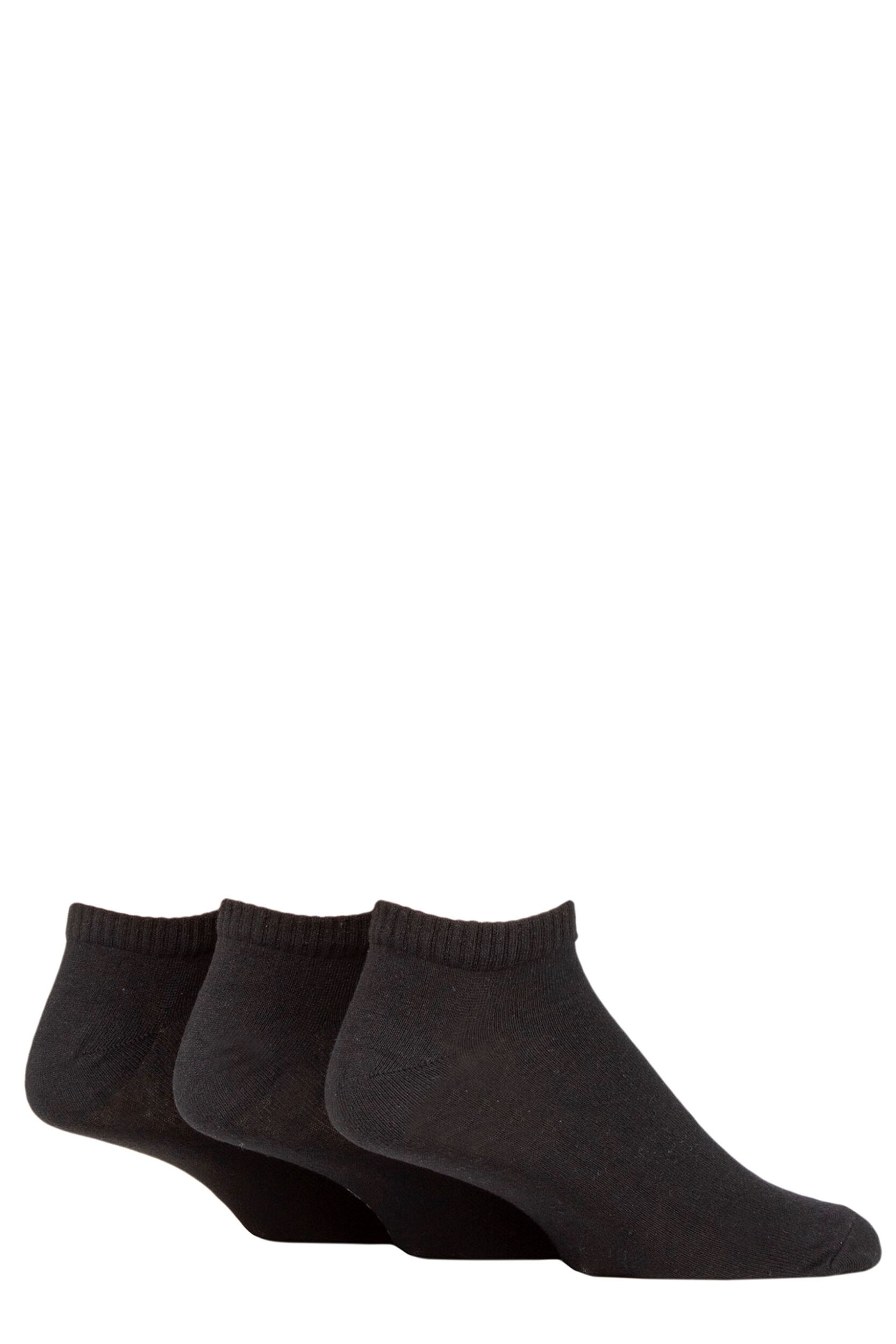 Mens 3 Pair SOCKSHOP TORE 100% Recycled Plain Cotton Sports Trainer Socks Black 7-11 Mens