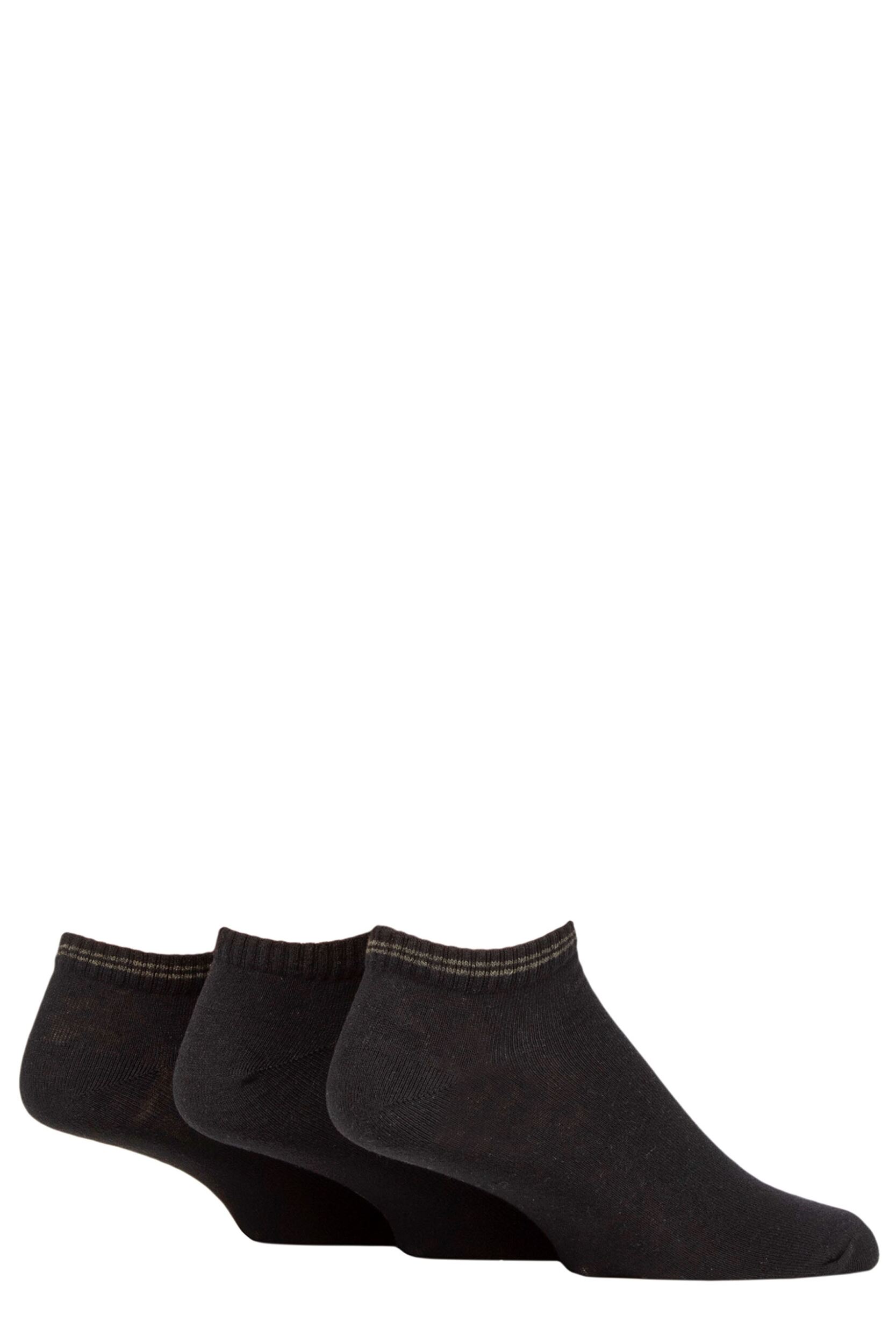 Mens 3 Pair SOCKSHOP TORE 100% Recycled Fashion Cotton Sports Trainer Socks Black 7-11 Mens
