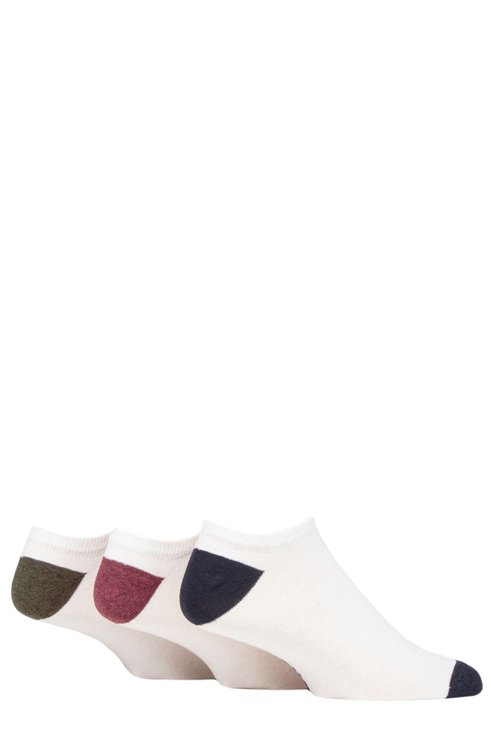 Mens 3 Pair SOCKSHOP TORE 100% Recycled Heel and Toe Cotton Trainer Socks White 7-11 Mens