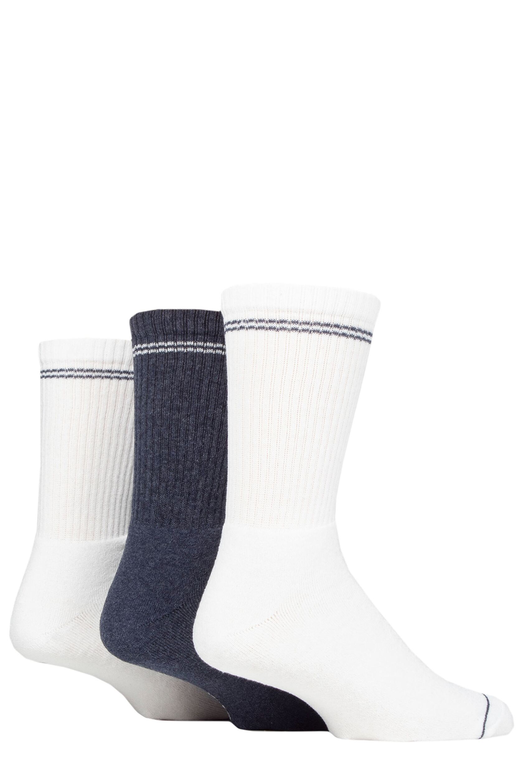 Mens 3 Pair SOCKSHOP TORE 100% Recycled Fashion Cotton Sports Socks White 7-11 Mens