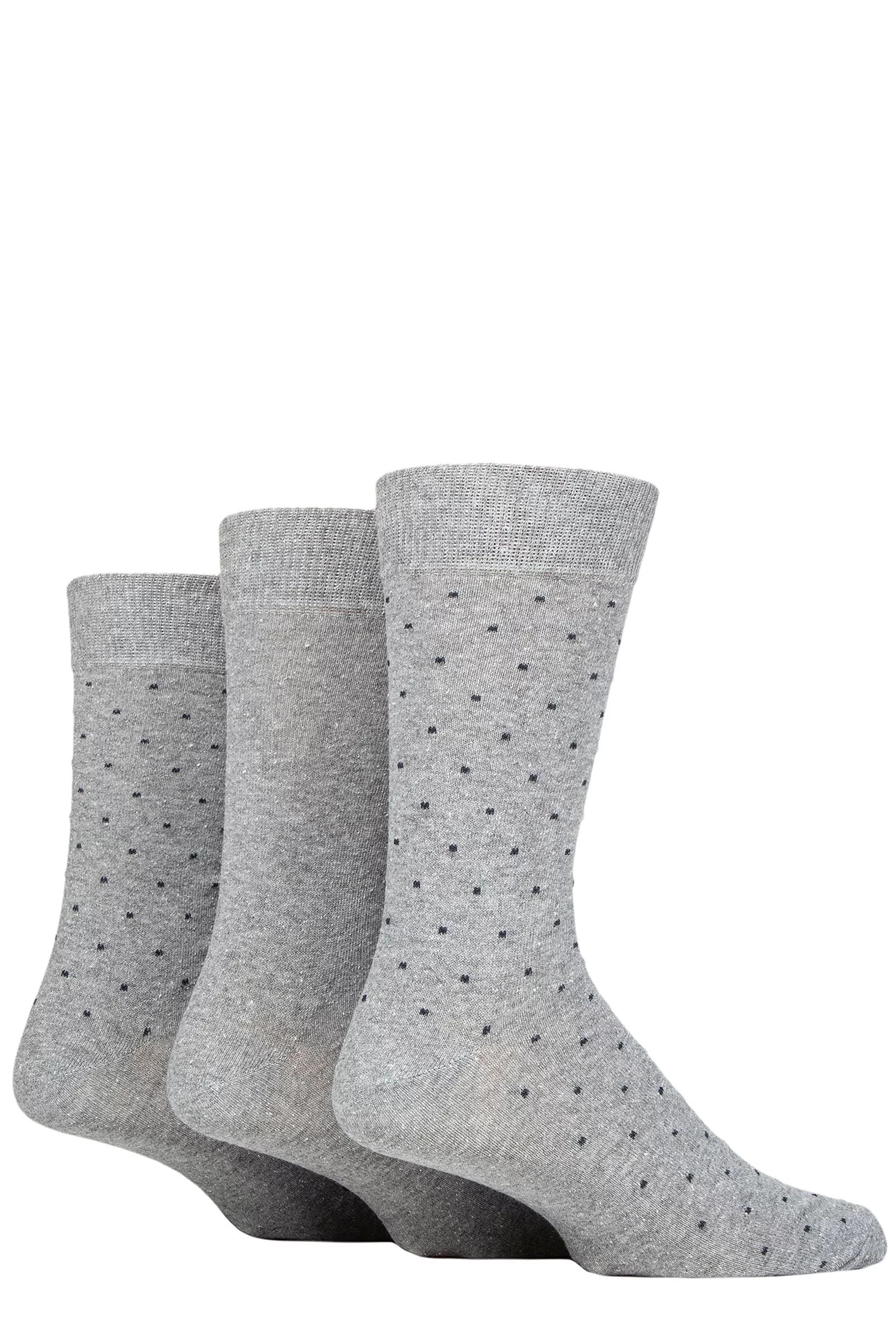 Mens 3 Pair SOCKSHOP TORE 100% Recycled Pin Dot Cotton Socks Grey 7-11 Mens