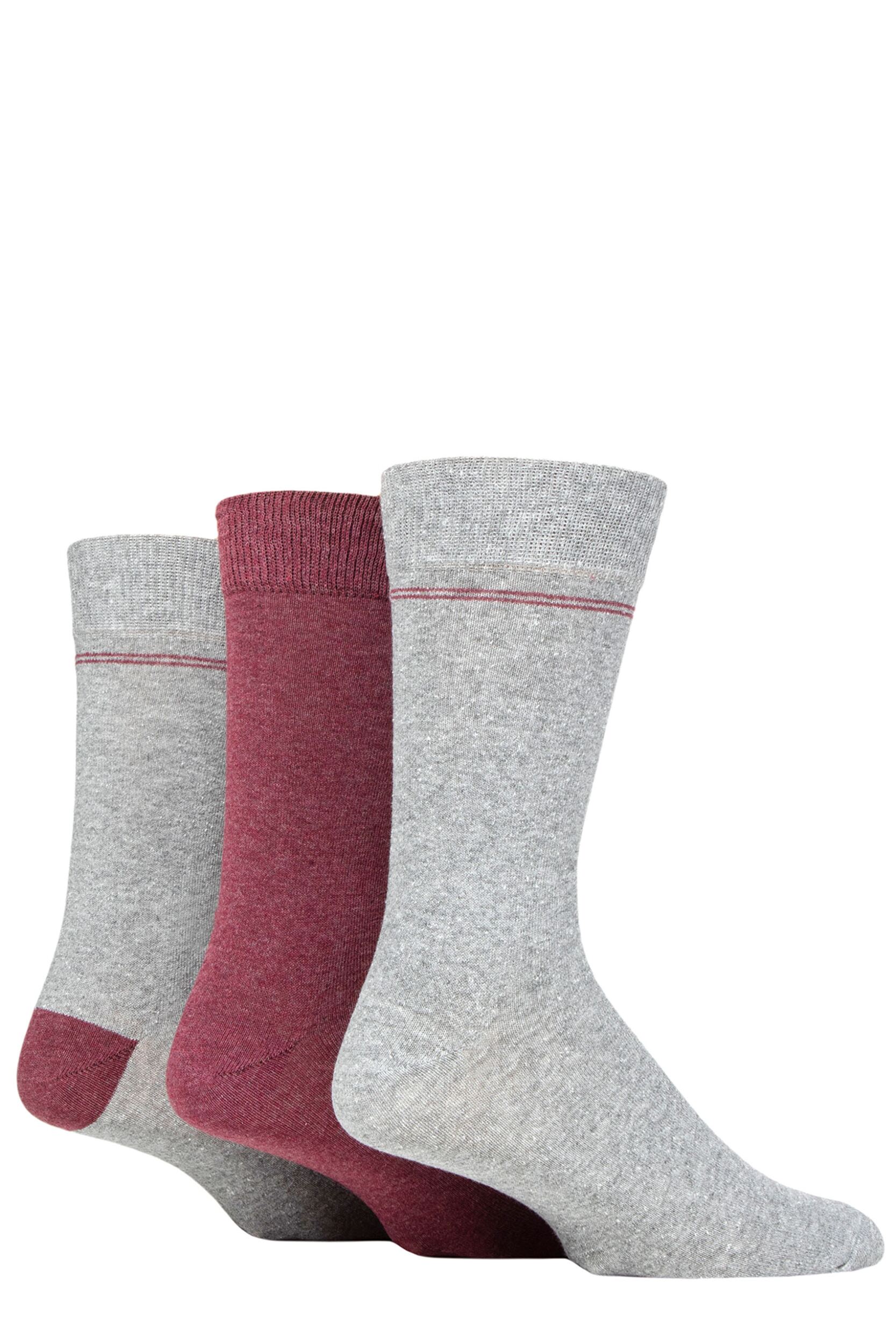 Mens 3 Pair SOCKSHOP TORE 100% Recycled Placement Stripe Cotton Socks Grey 7-11 Mens
