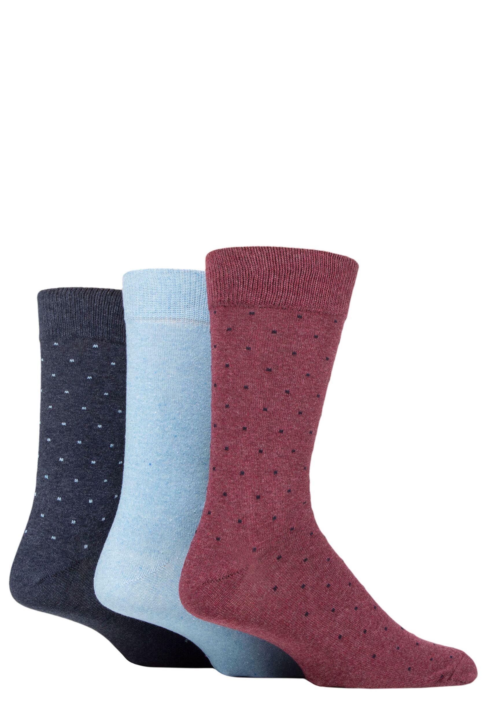 Mens 3 Pair SOCKSHOP TORE 100% Recycled Dots Cotton Socks Assorted 7-11 Mens