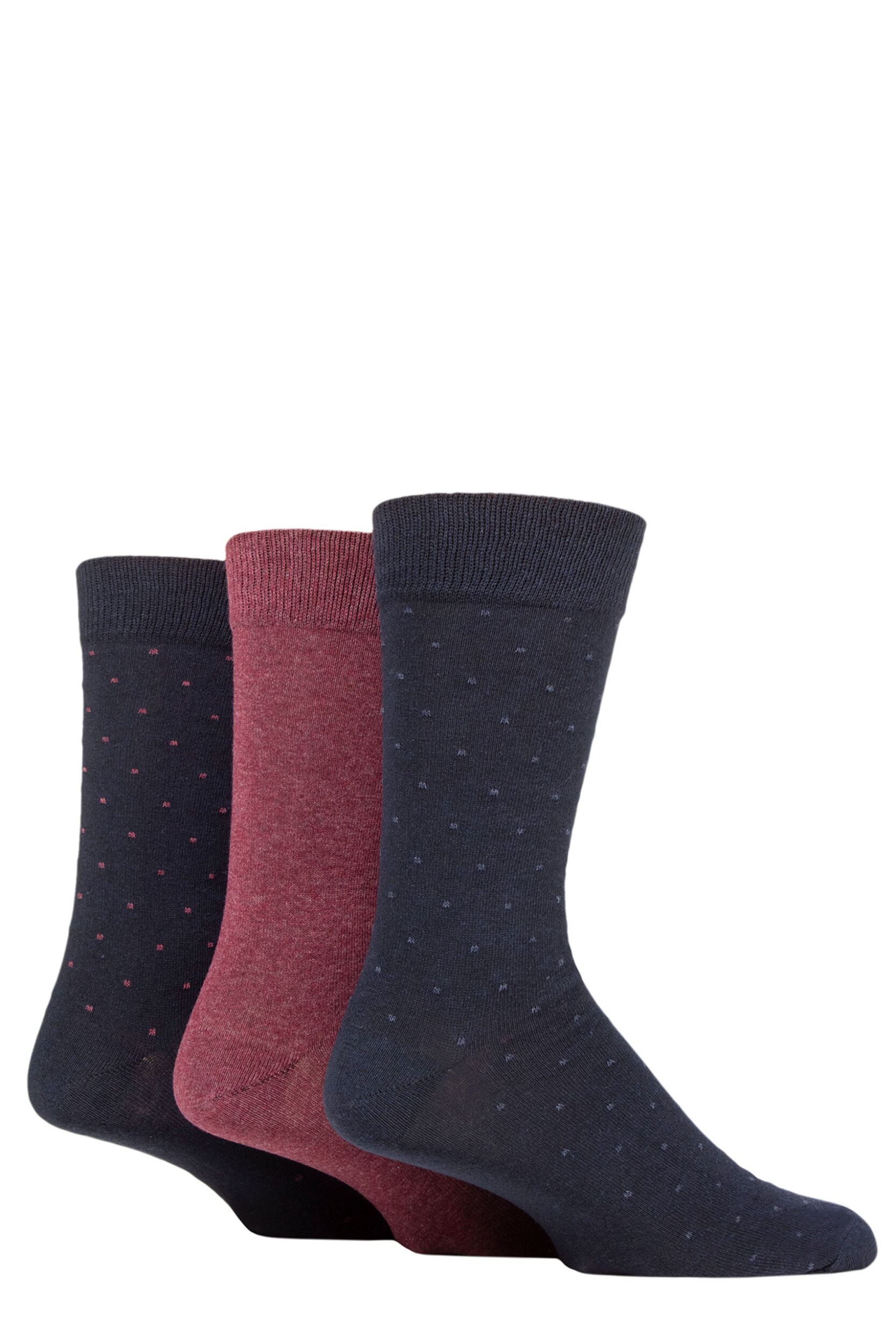 Mens 3 Pair SOCKSHOP TORE 100% Recycled Dots Cotton Socks Navy 7-11 Mens