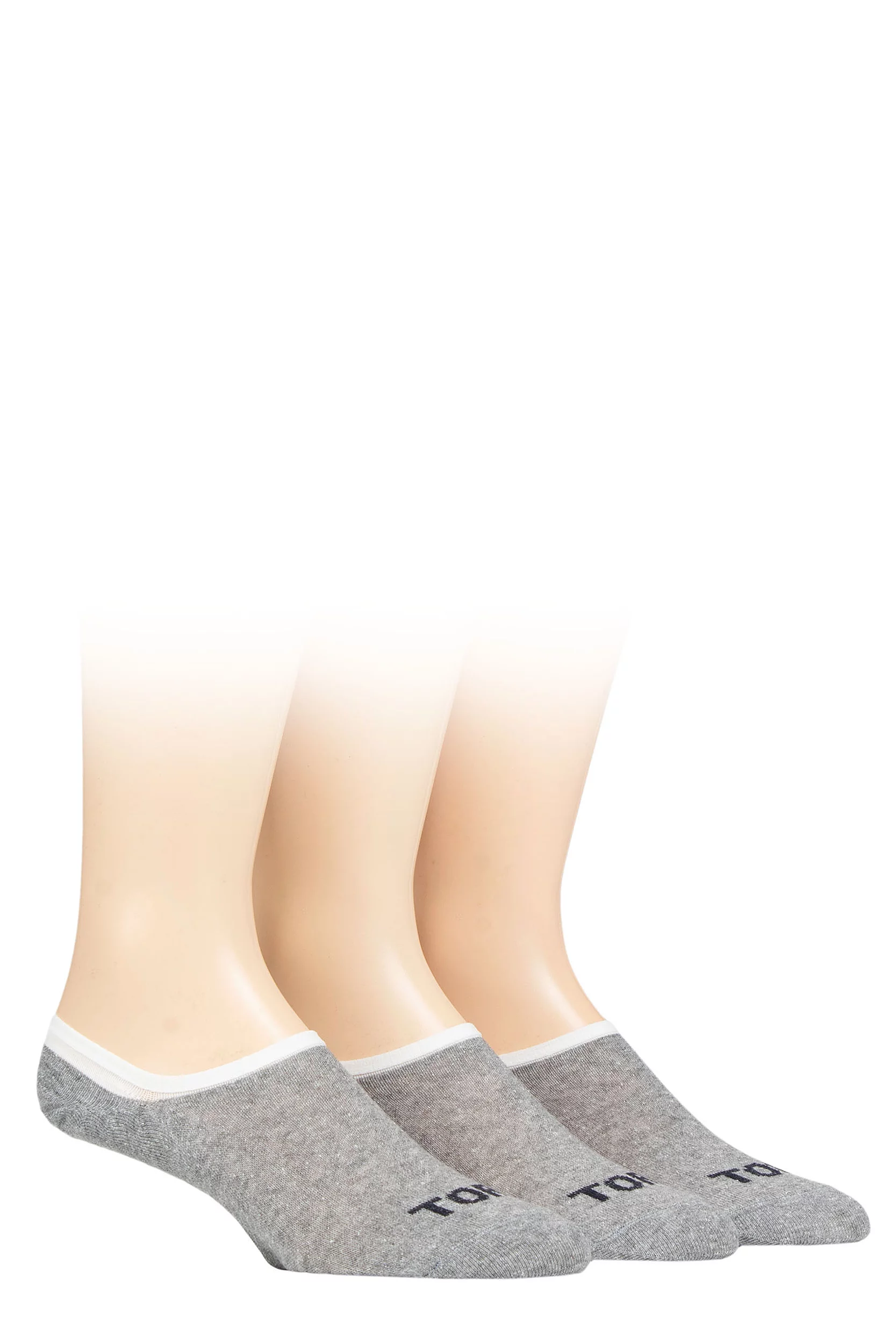 Mens 3 Pair SOCKSHOP TORE 100% Recycled Plain Cotton High Cut Ped Socks Grey 7-11 Mens