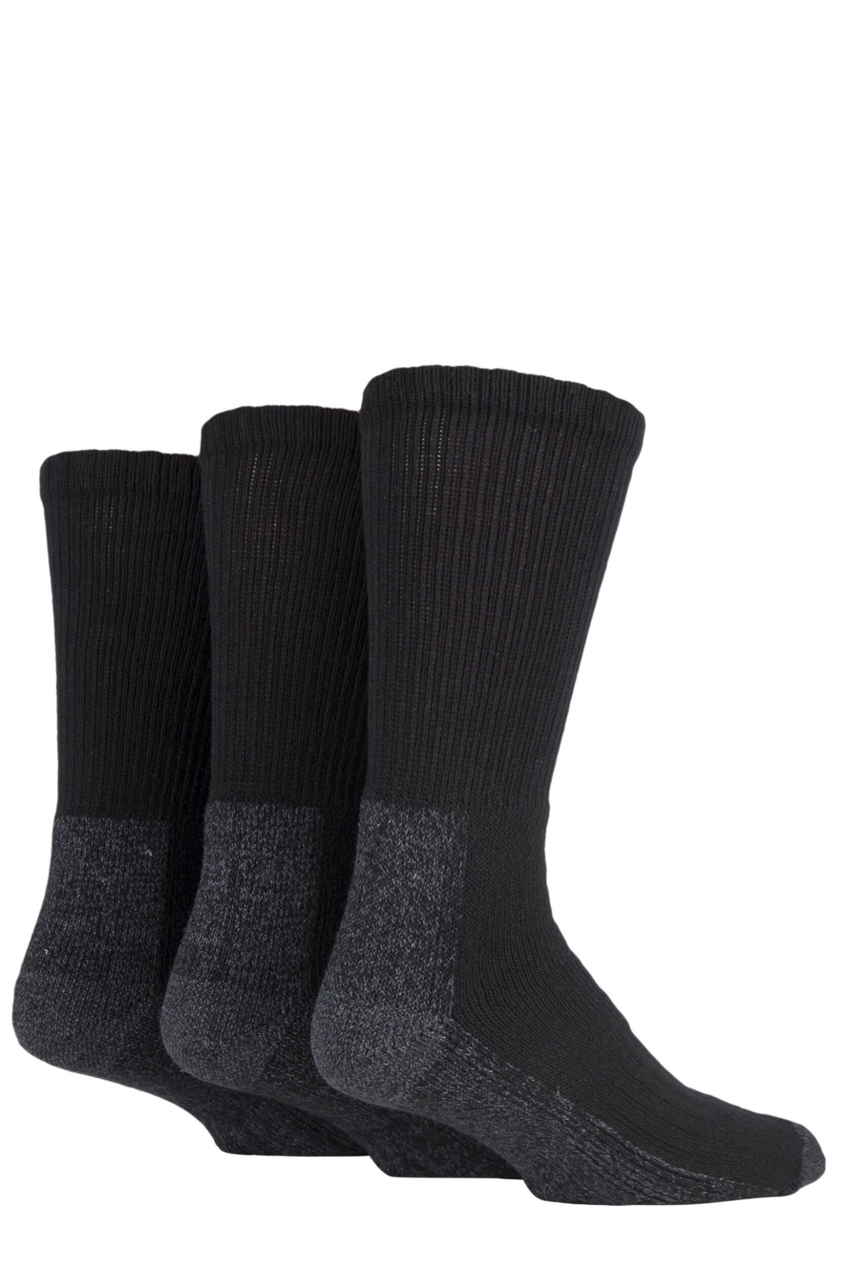 3 Pair Black Safety Boot Socks Men's 6-11 Mens - Workforce