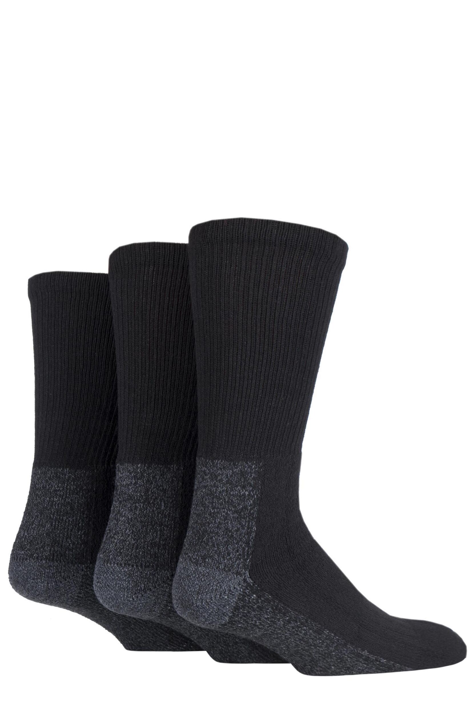 Image of 3 Pair Black Calf Length Safety Boot Socks Size 12 - 14 In Black Mens - Workforce