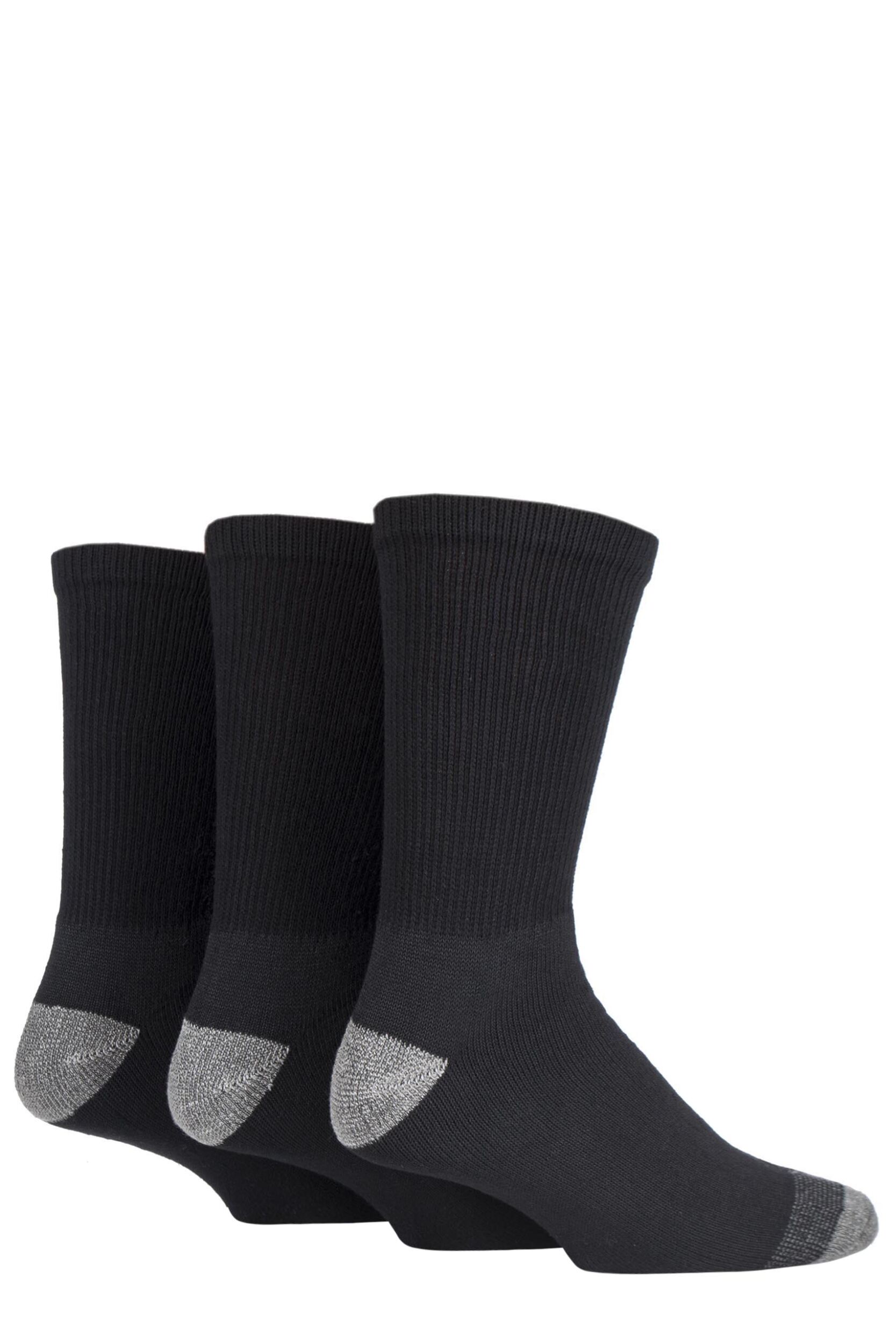 3 Pair Black Work Wear Socks Men's 6-11 Mens - Workforce