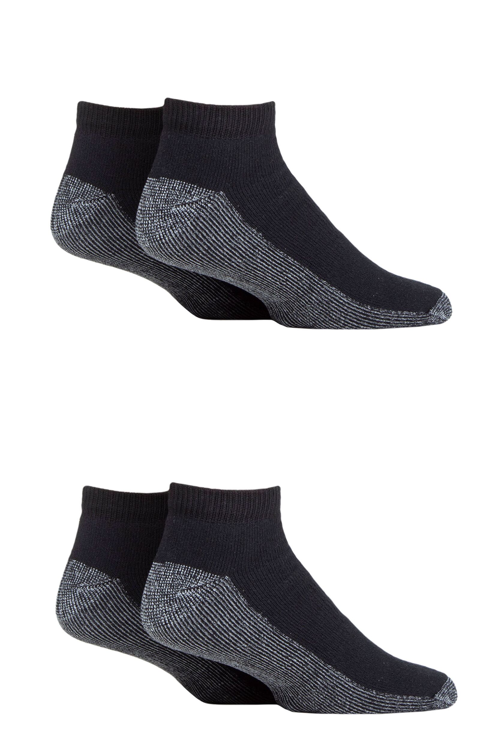 Mens 4 Pair Workforce Safety Trainer Work Socks Black 6-11 Mens