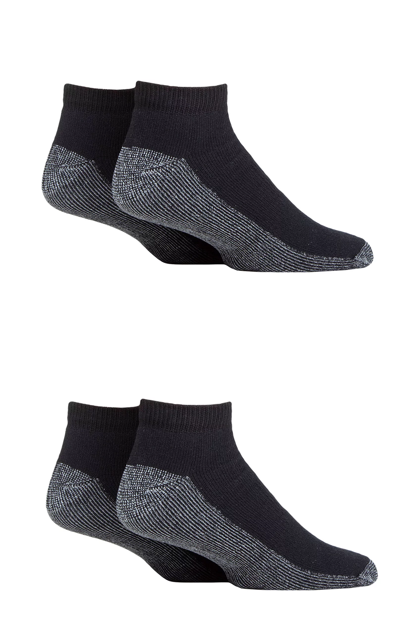 Mens 4 Pair Workforce Safety Trainer Work Socks Black 6-11 Mens