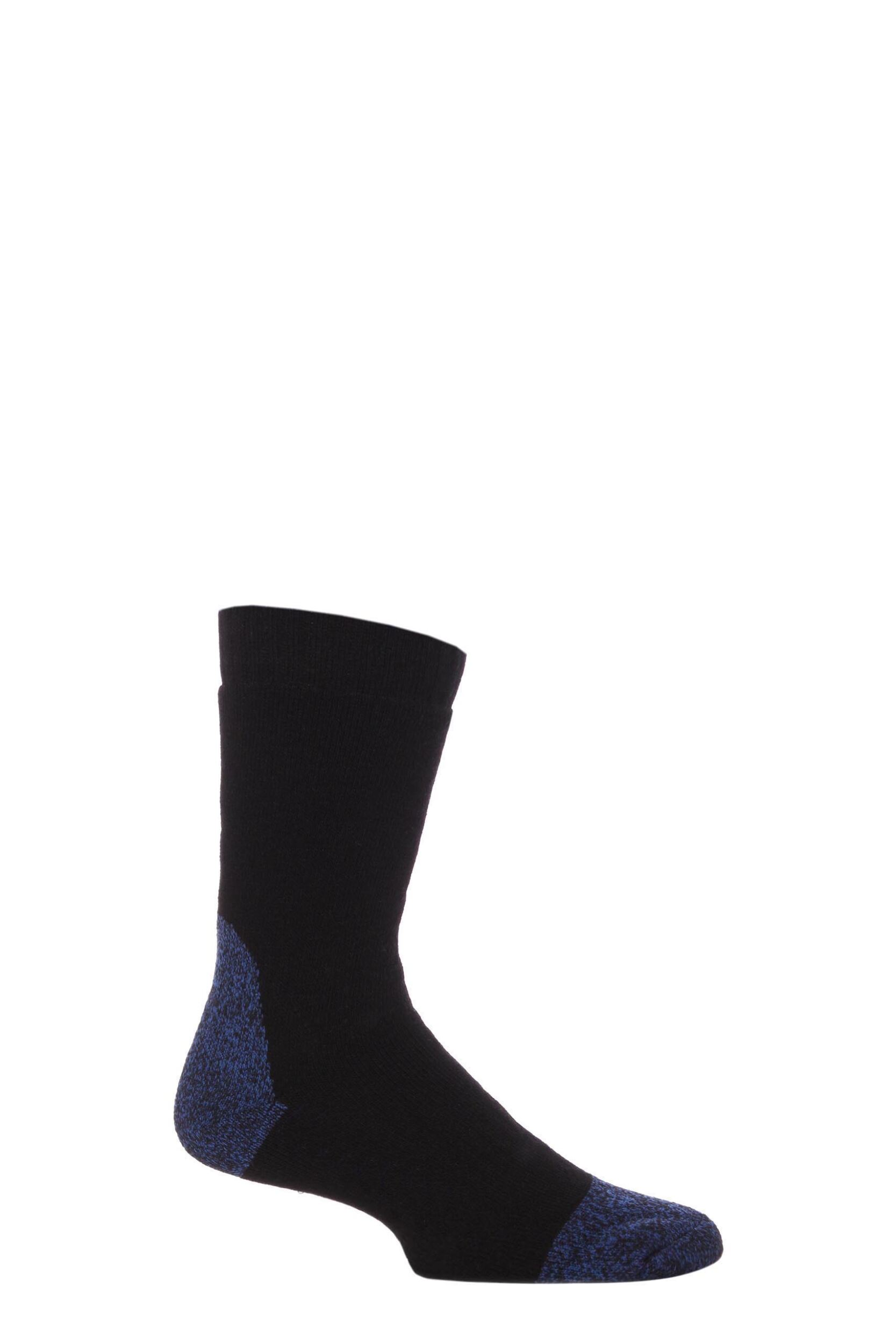 1 Pair Black Calf Length Steel Safety Socks Men's 7-11 Mens - Workforce