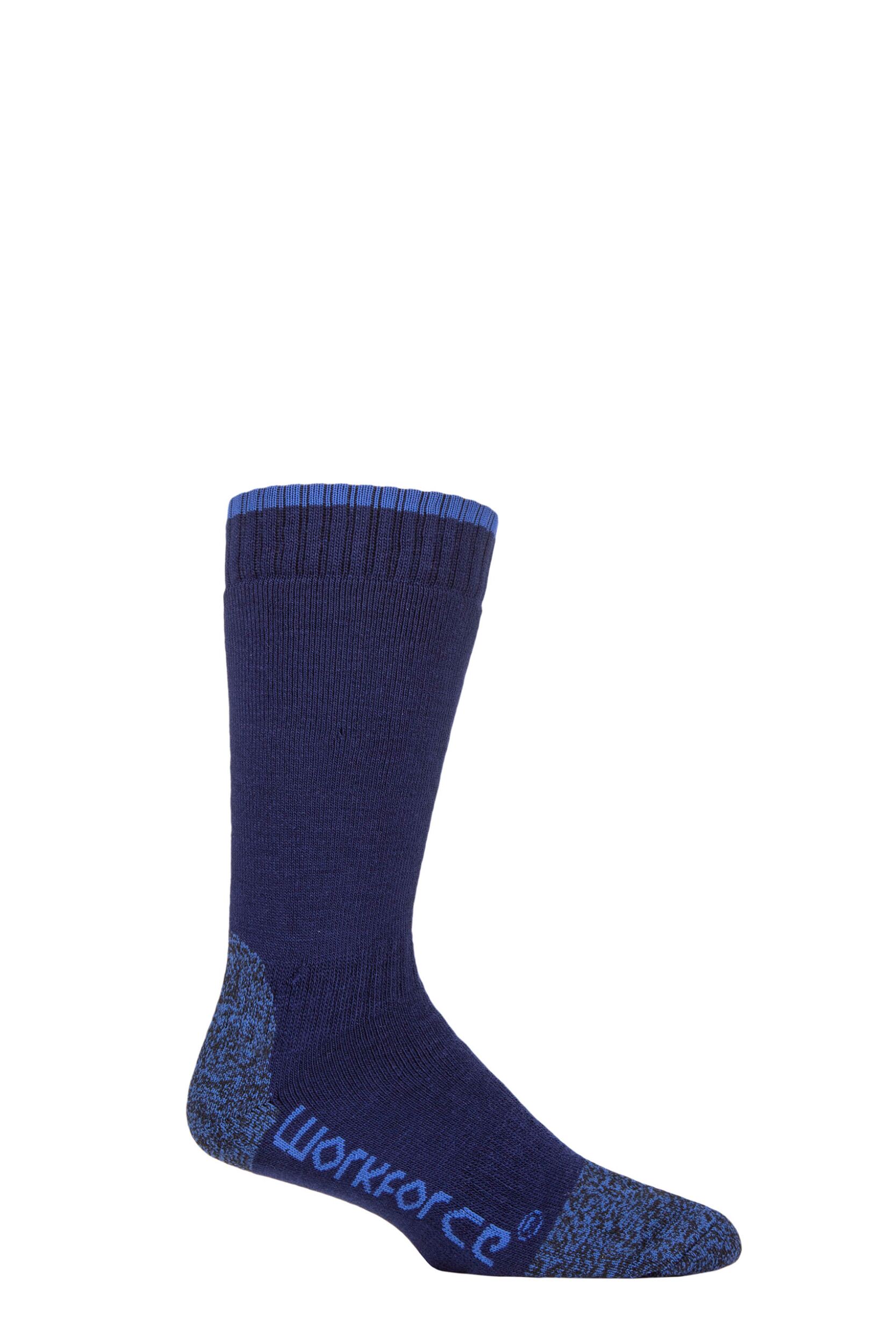 1 Pair Navy Calf Length Steel Safety Socks Men's 7-11 Mens - Workforce
