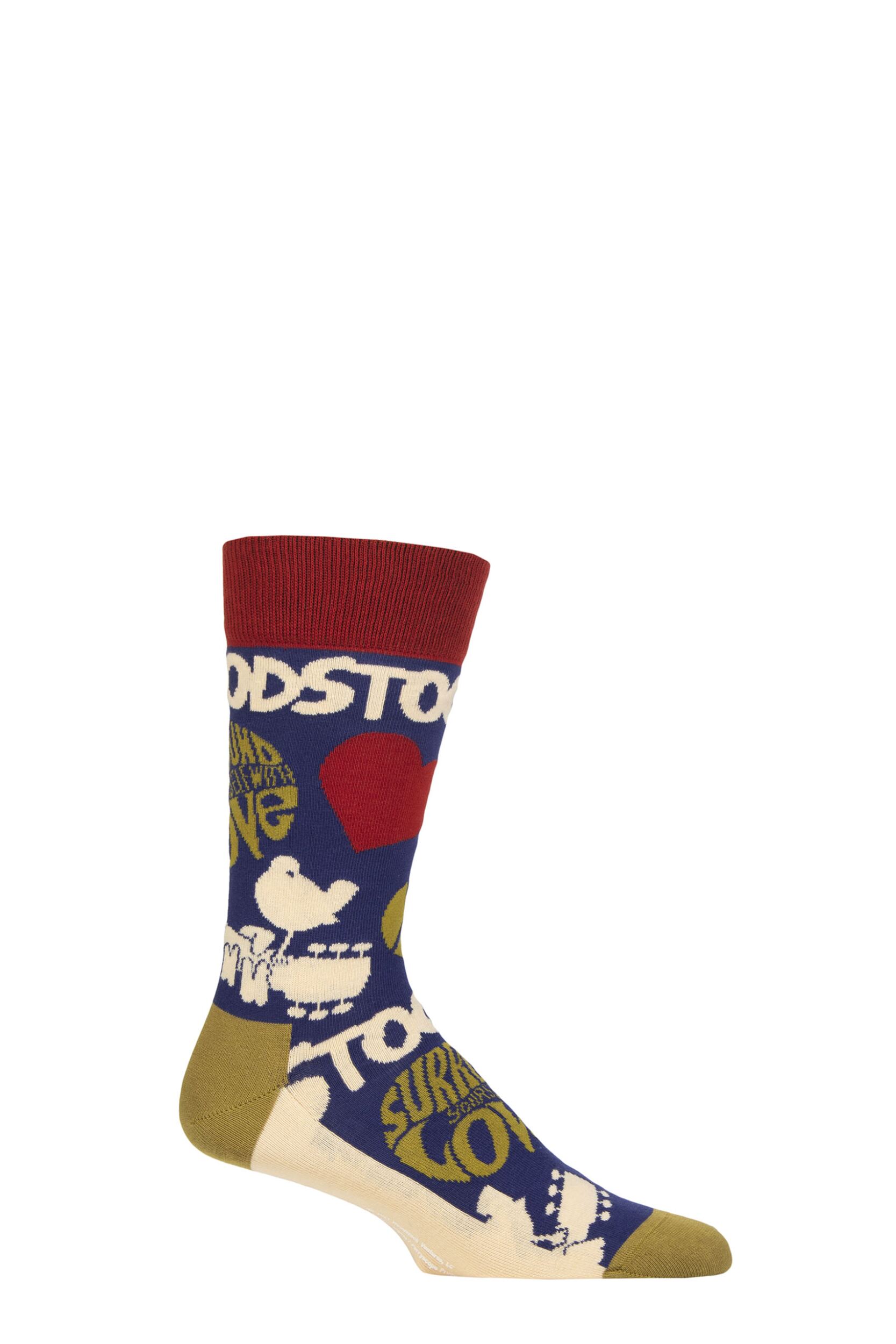 SOCKSHOP Music Collection 1 Pair Woodstock Cotton Socks Surround Yourself One Size