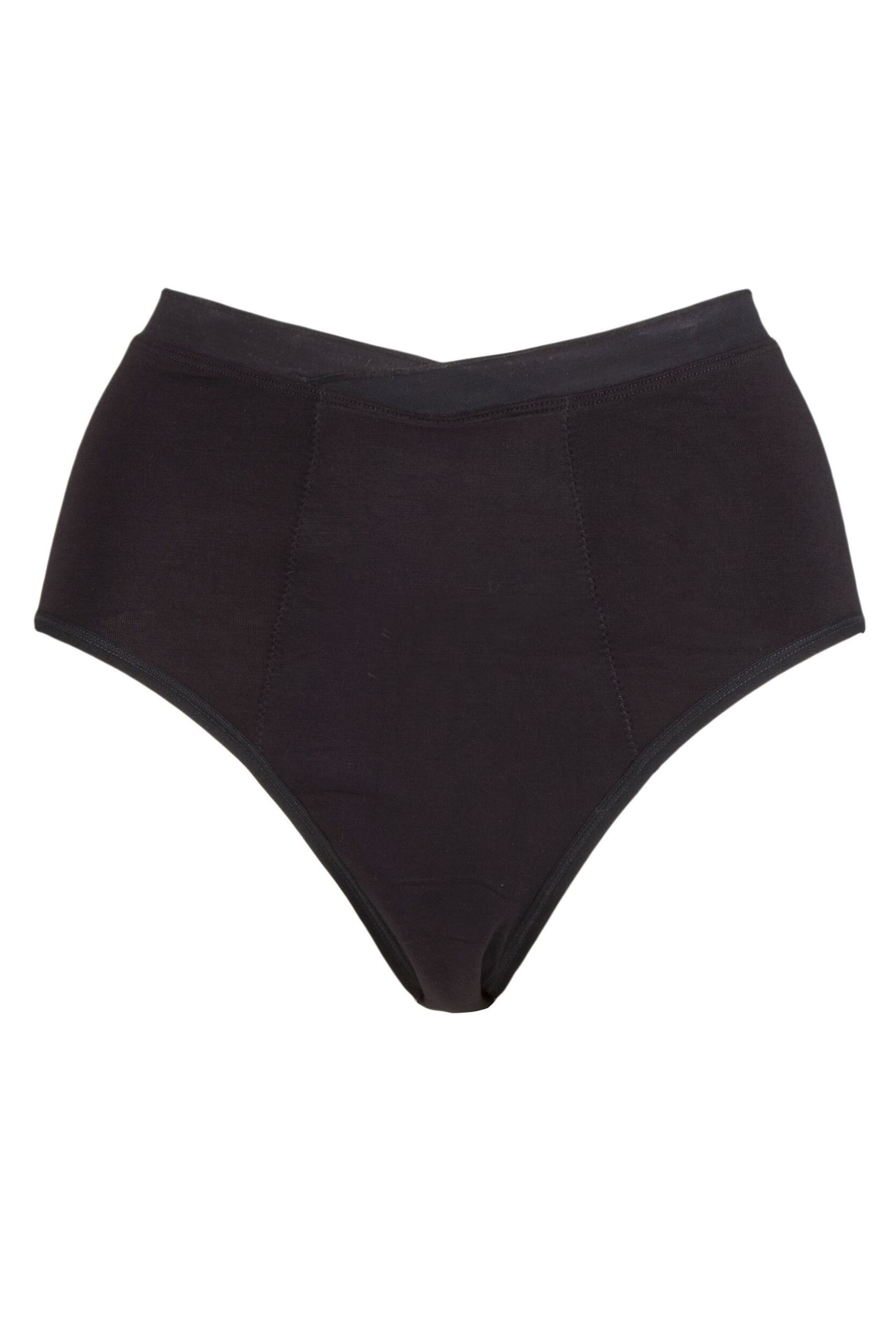 Women's 1 Pair Love Luna High Waisted Bamboo Period Briefs Black 10-12 Ladies