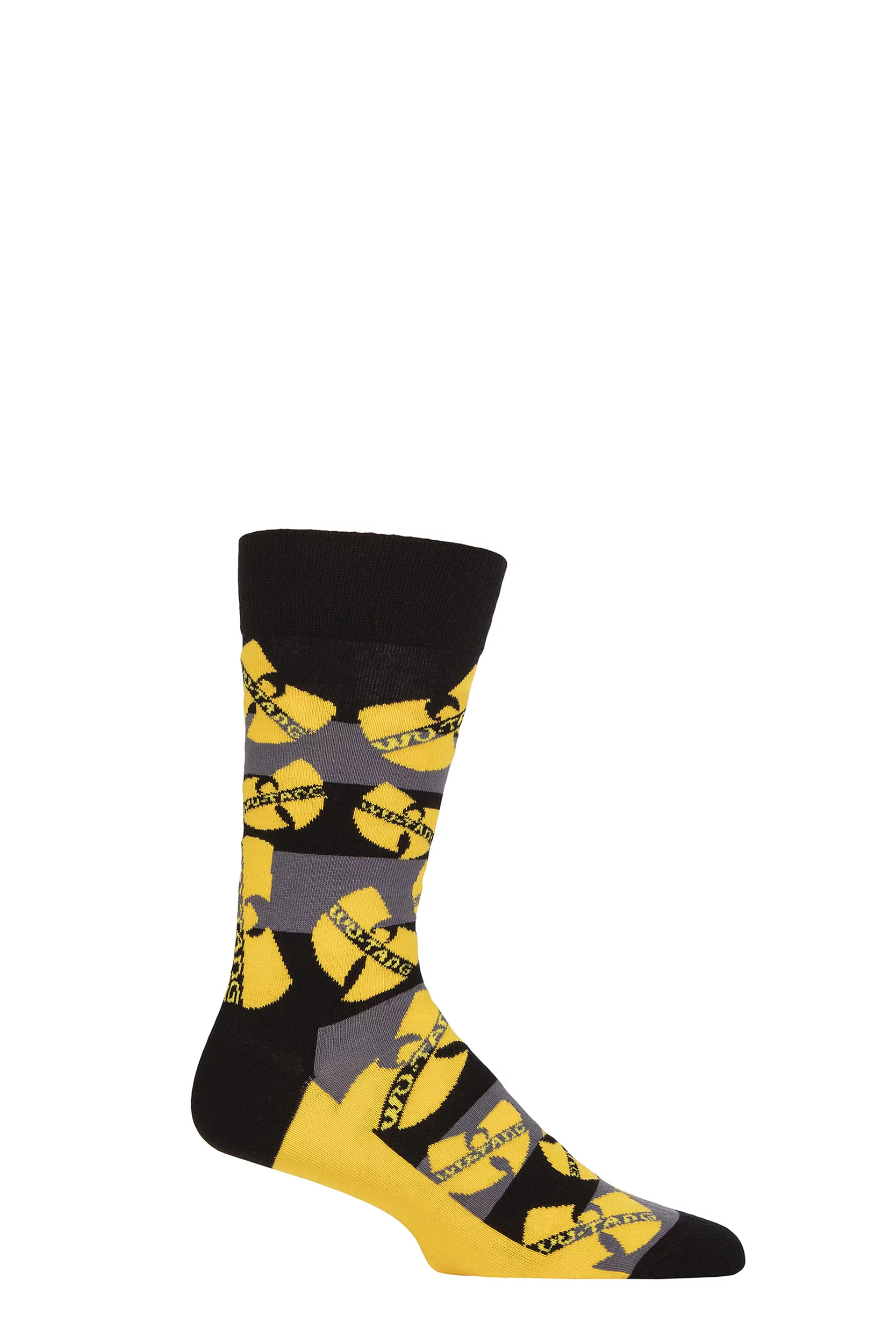 SOCKSHOP Music Collection 1 Pair Wu-Tang Clan Cotton Socks Logos Yellow