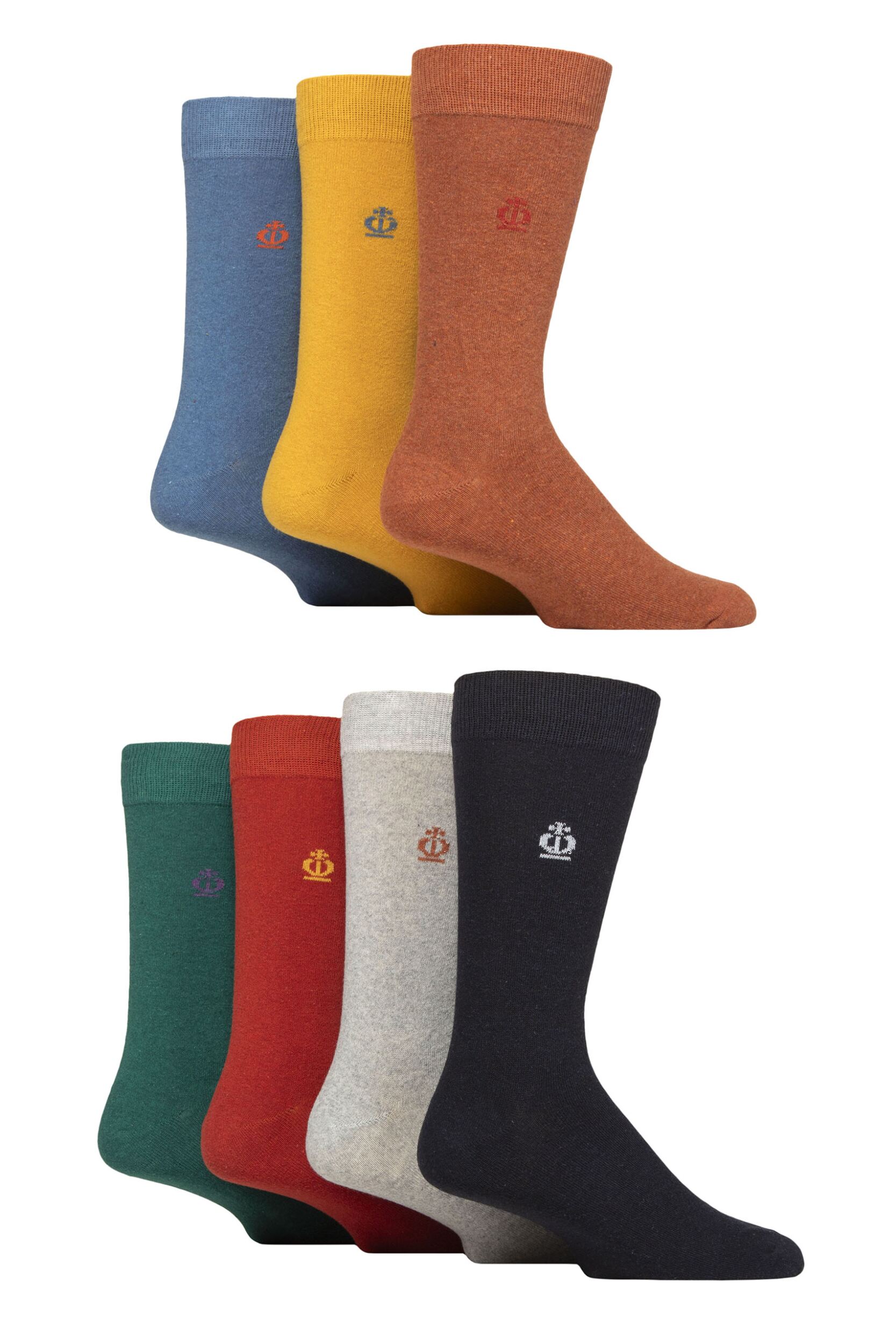 Mens 7 Pair Jeff Banks Plain Recycled Cotton Socks Fashion 7-11