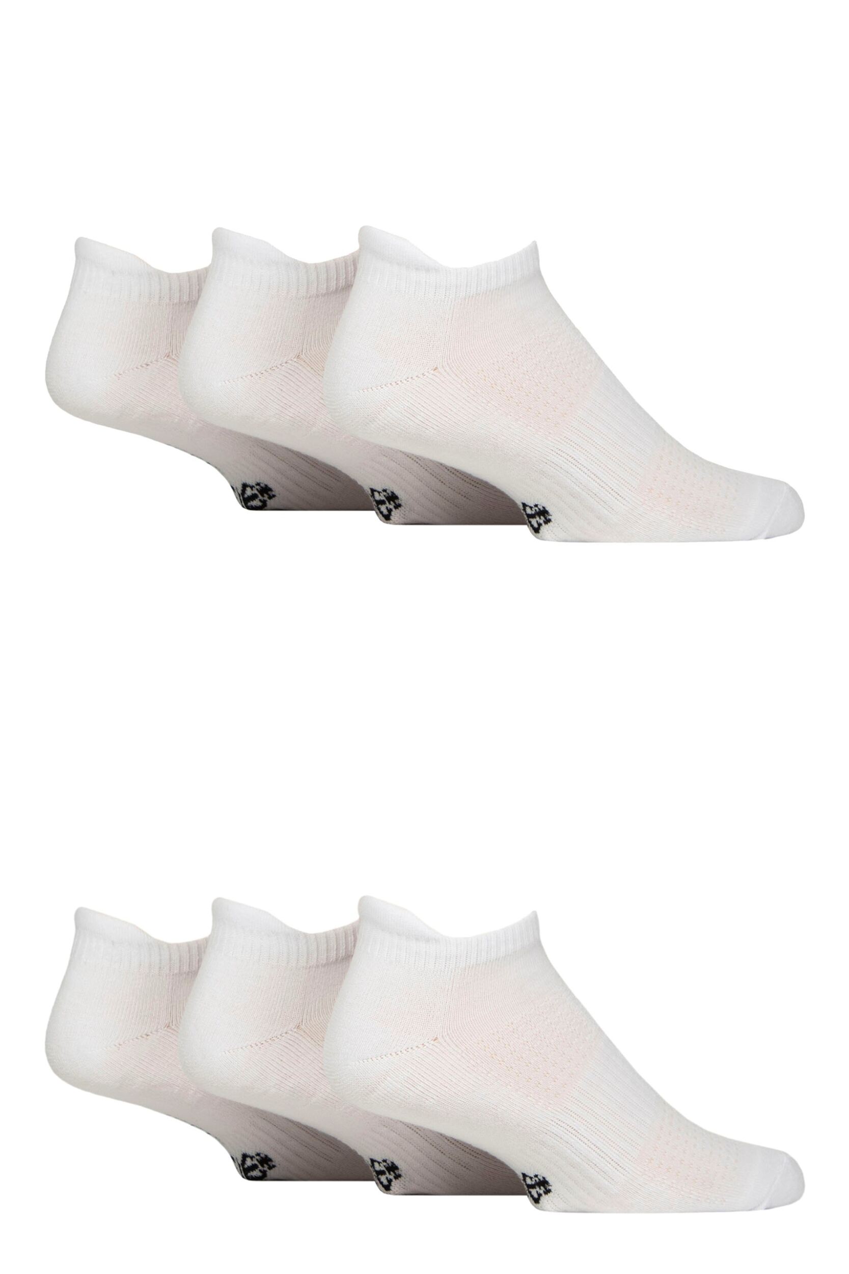 Image of Mens 6 Pair Jeff Banks Sport Trainer Liner Socks White 6-11