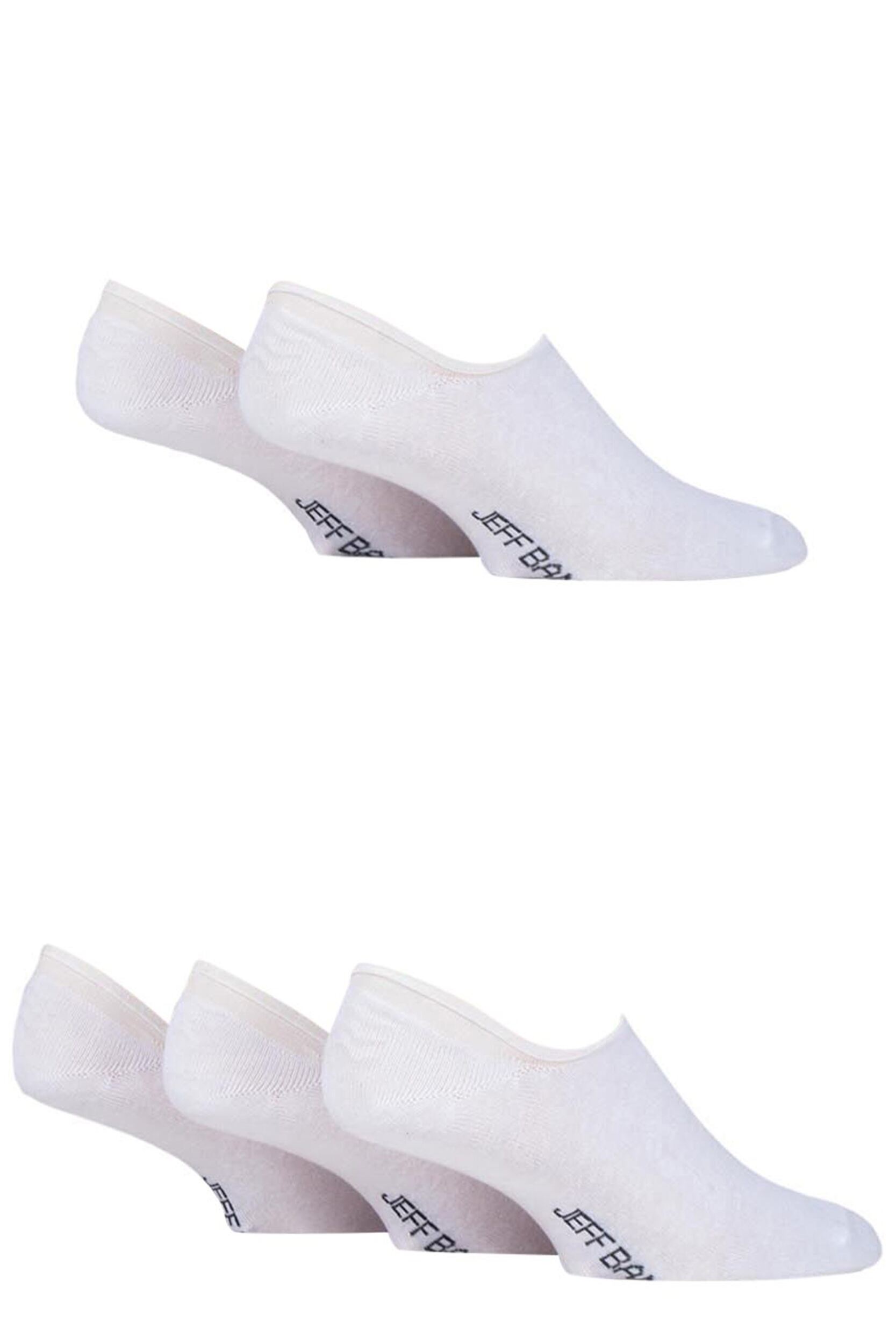 5 Pair White Plain Cotton Secret Socks Men's 7-11 Mens - Jeff Banks