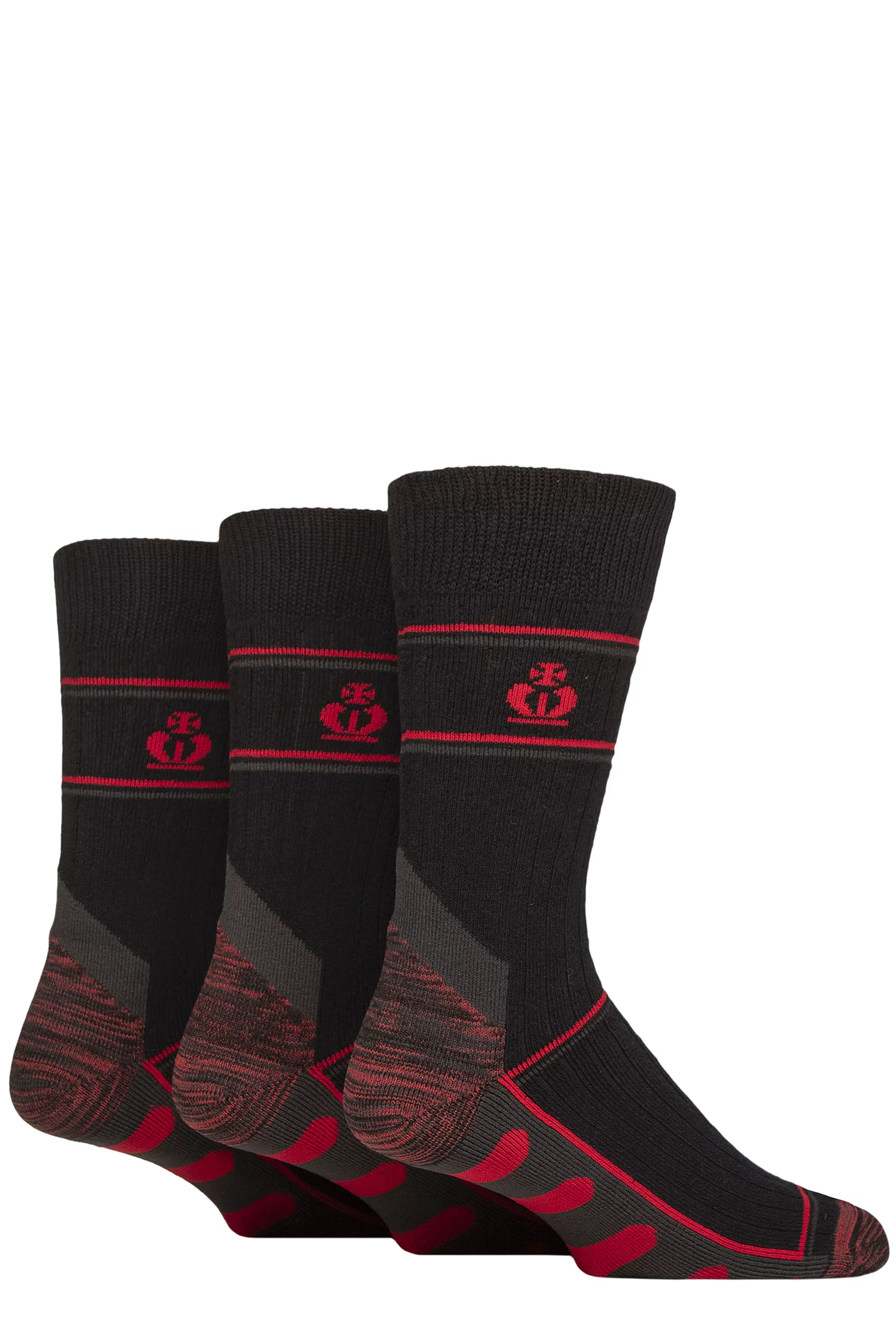 Mens 3 Pair Jeff Banks Recycled Cotton Cushioned Durable Work Socks Black 7
