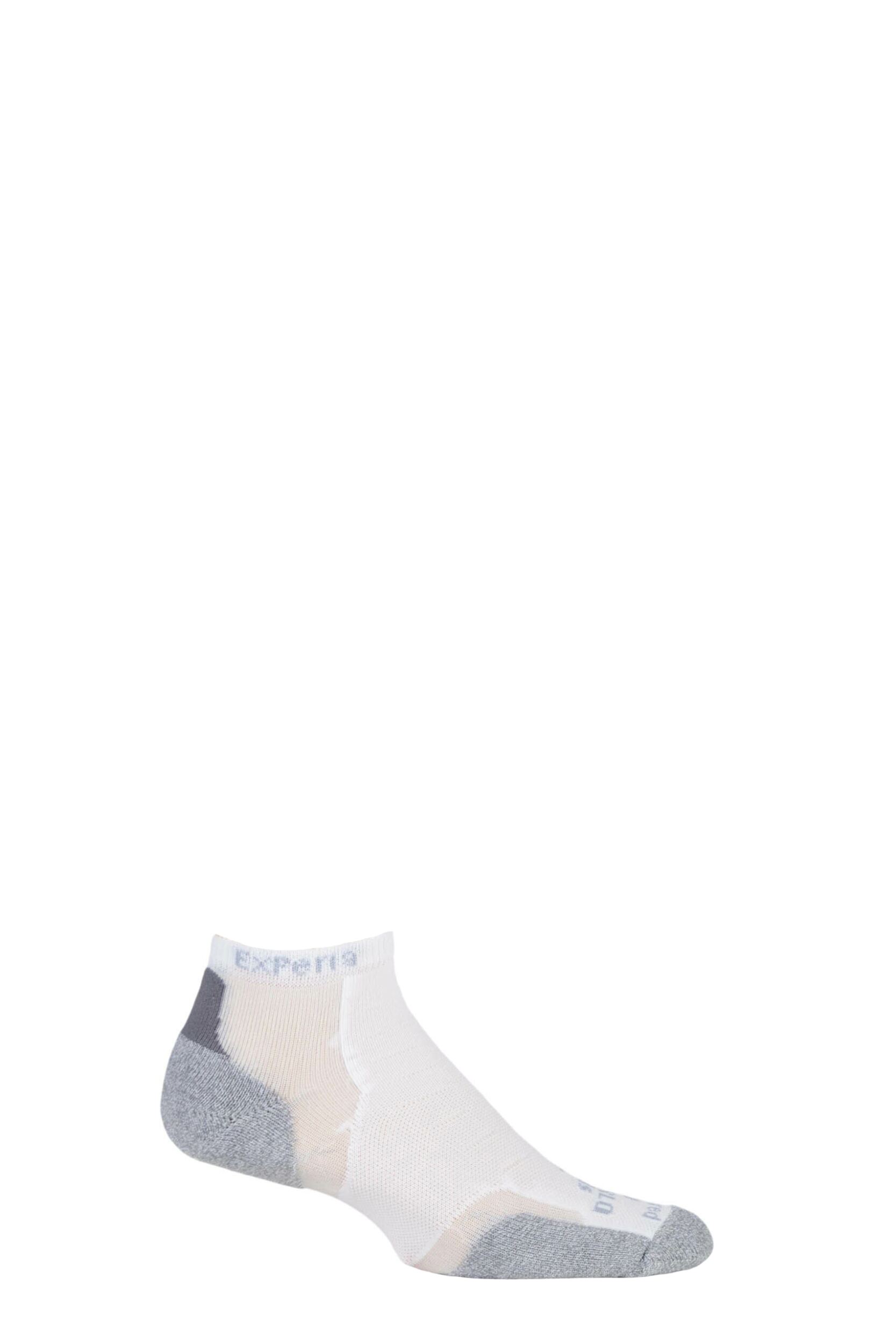 1 Pair White Experia By Cushioned Running Micro Mini Crew Socks Unisex 5.5-7.5 Unisex - Thorlos