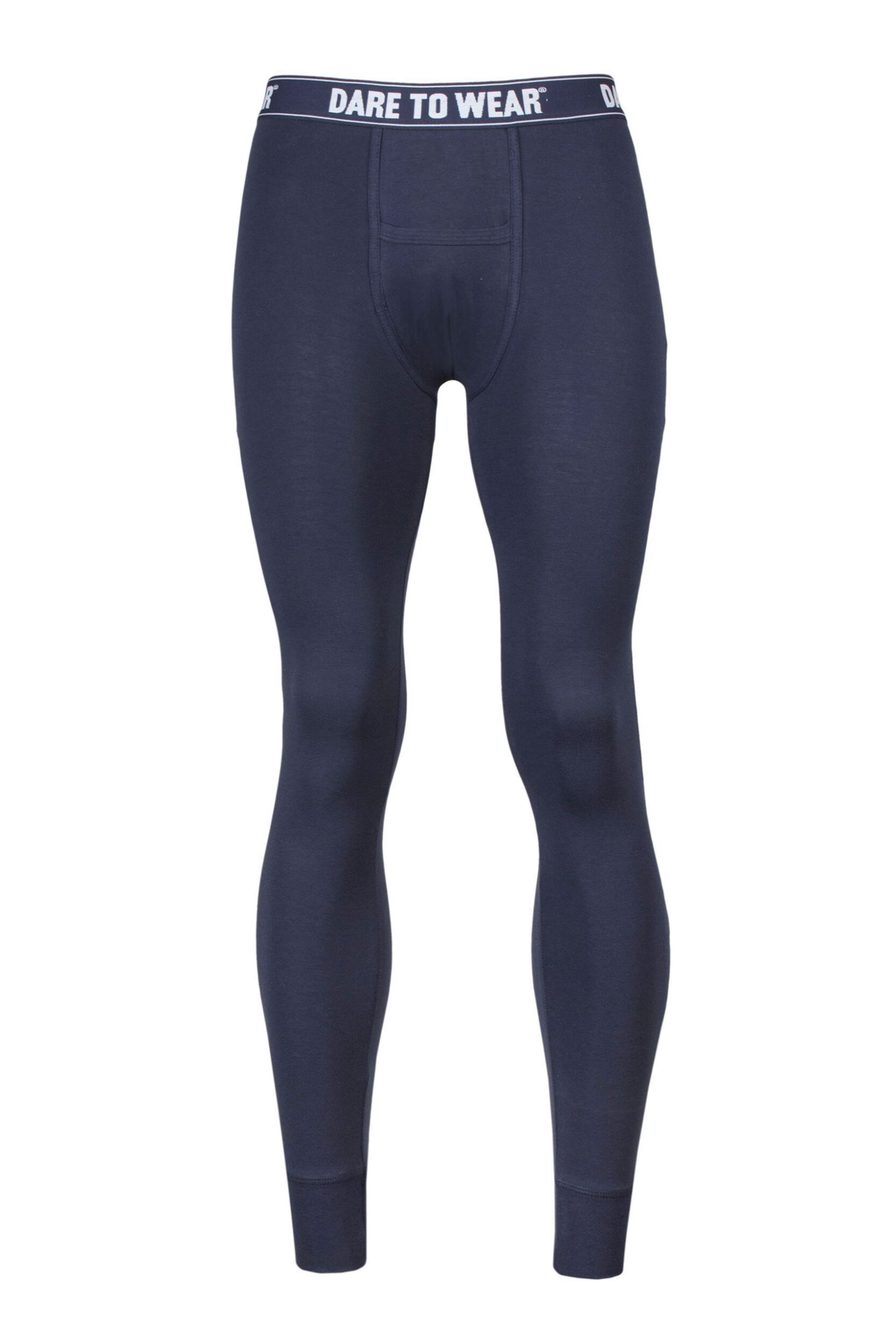 Mens 1 Pack SOCKSHOP Dare to Wear Lightweight Long Johns Navy Small