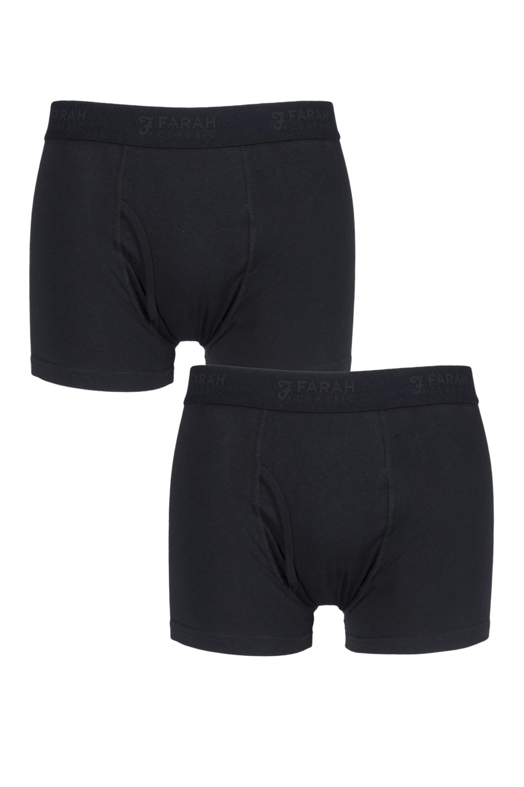 Image of 2 Pair Black Plain Trunks MensXXX-Large - Farah