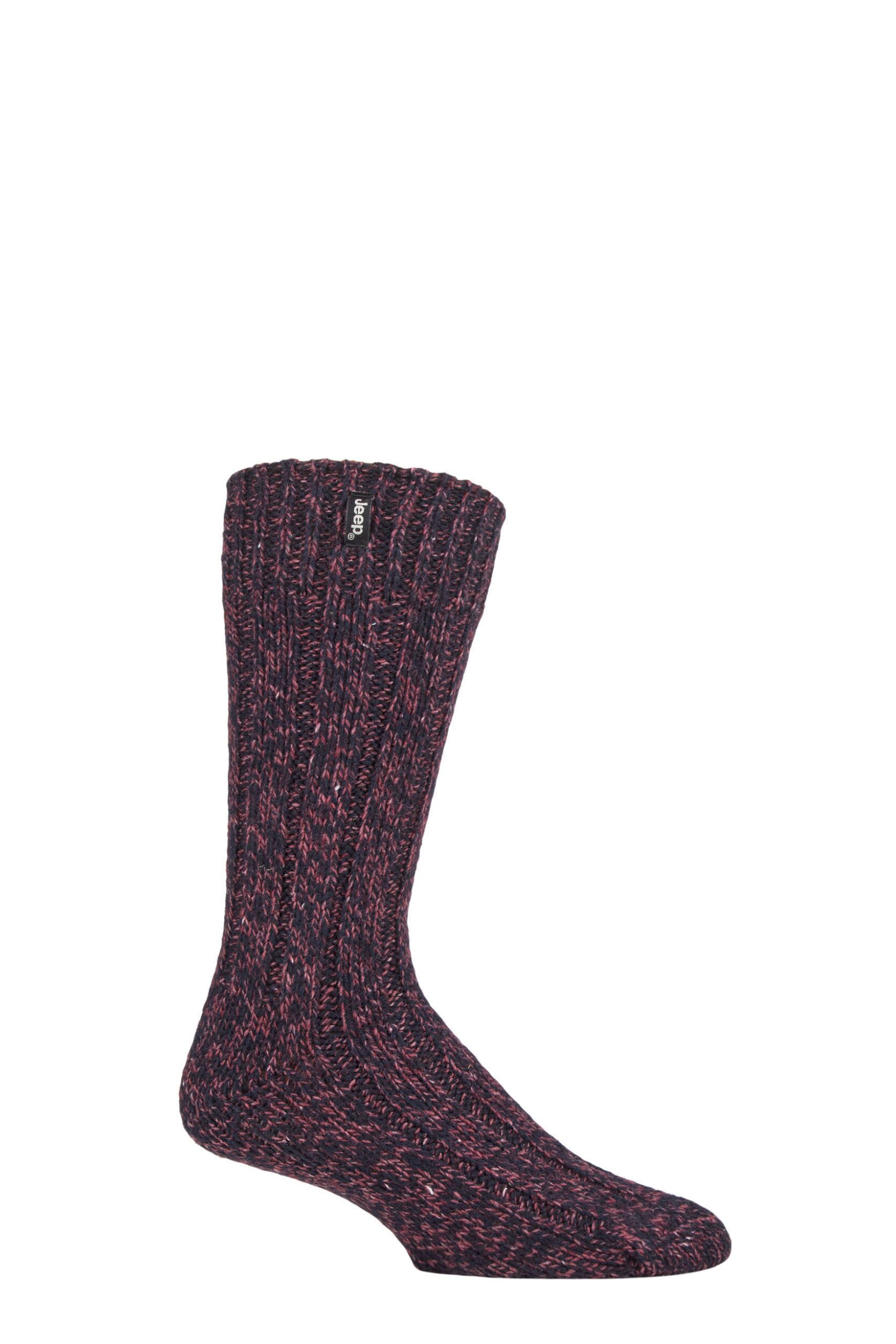 Mens 1 Pair Jeep Hiking Wool Blend Socks Navy 6-11 Mens