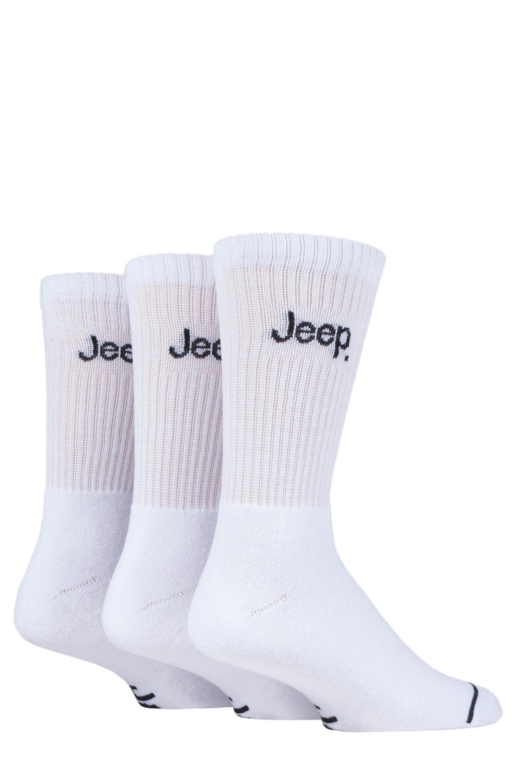 Image of 3 Pair White Leisure Boot Socks Mens - Jeep