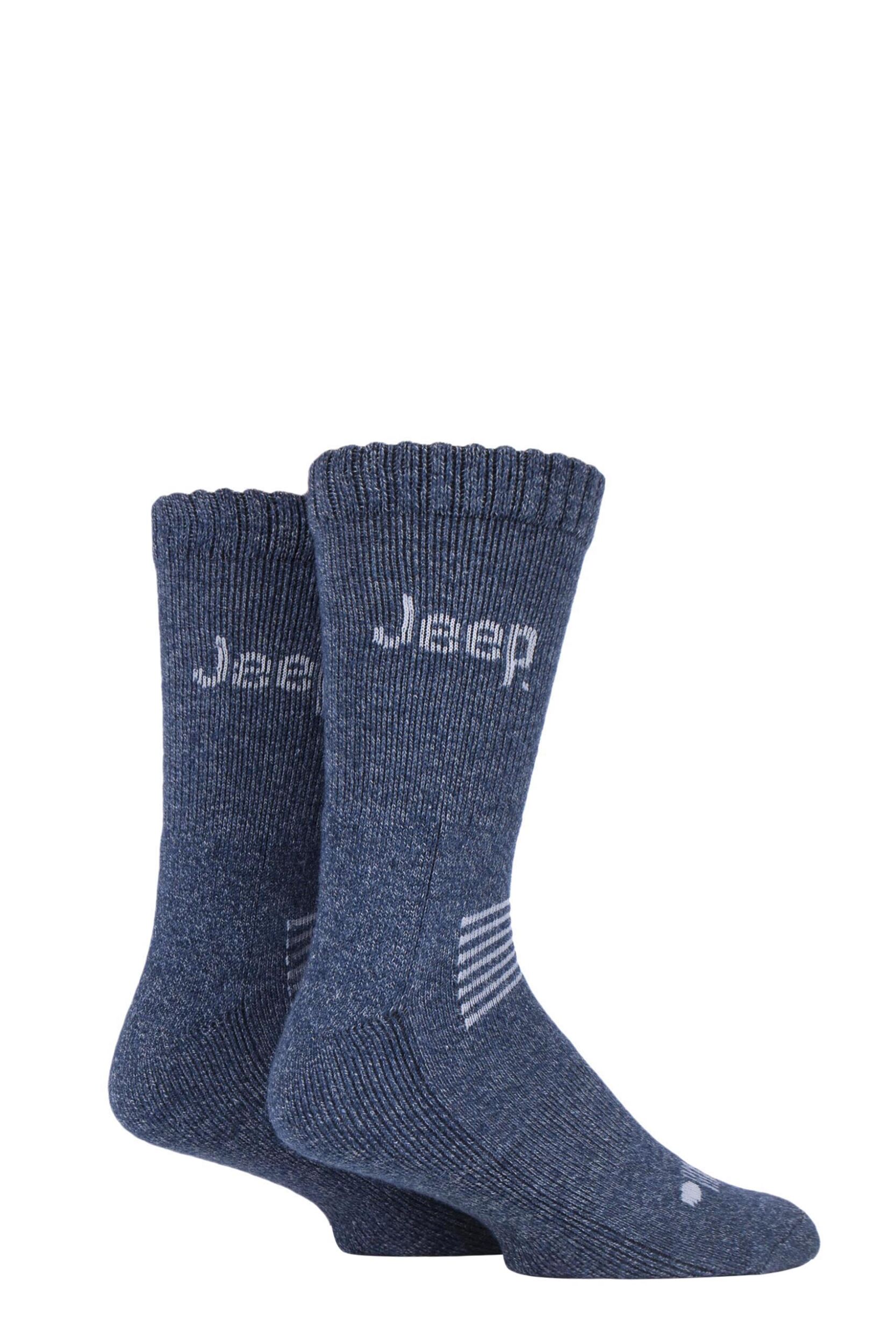 2 Pair Navy / Grey Wool Mix Socks Men's 6-11 Mens - Jeep