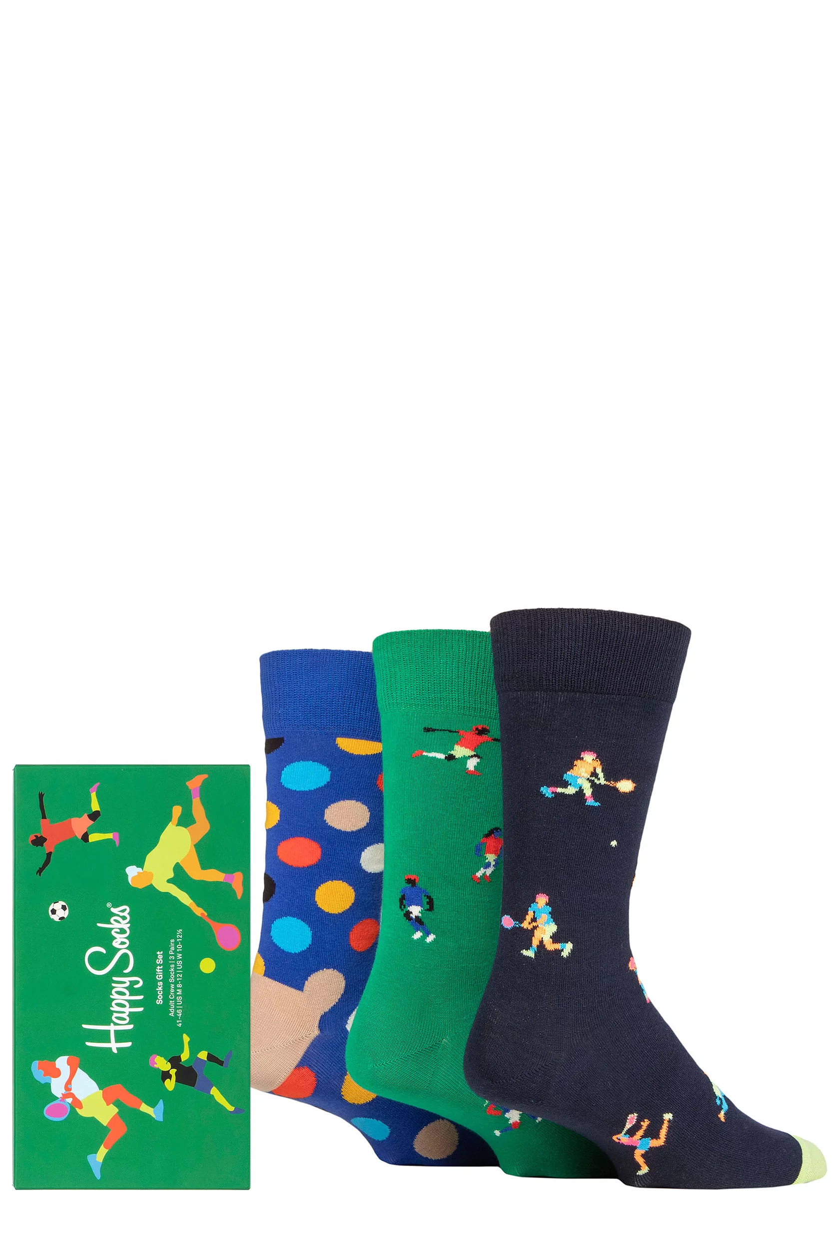 Happy Socks 3 Pair Sports Gift Boxed Socks Multi 4-7 Unisex